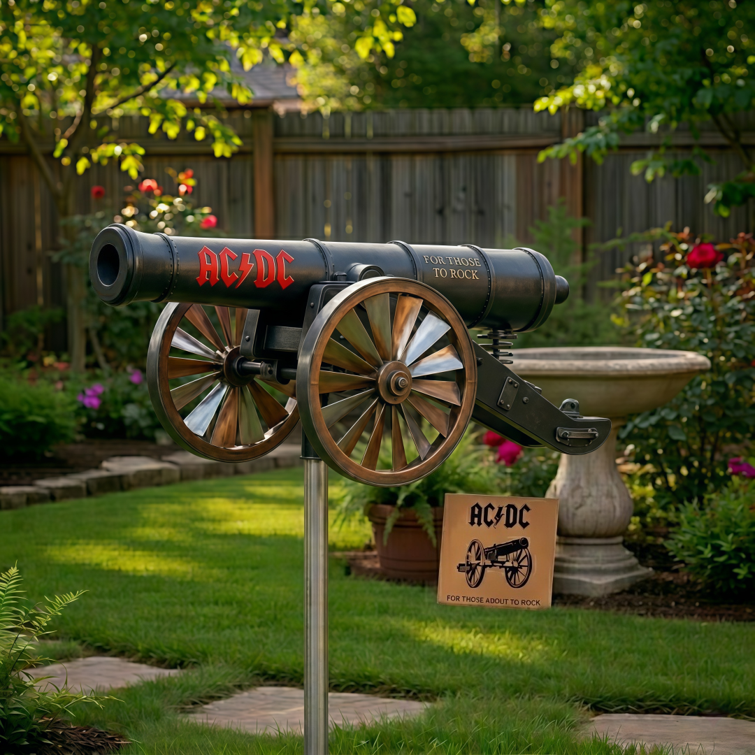 AC/DC For Those About to Rock Cannon Garden Wind Spinner