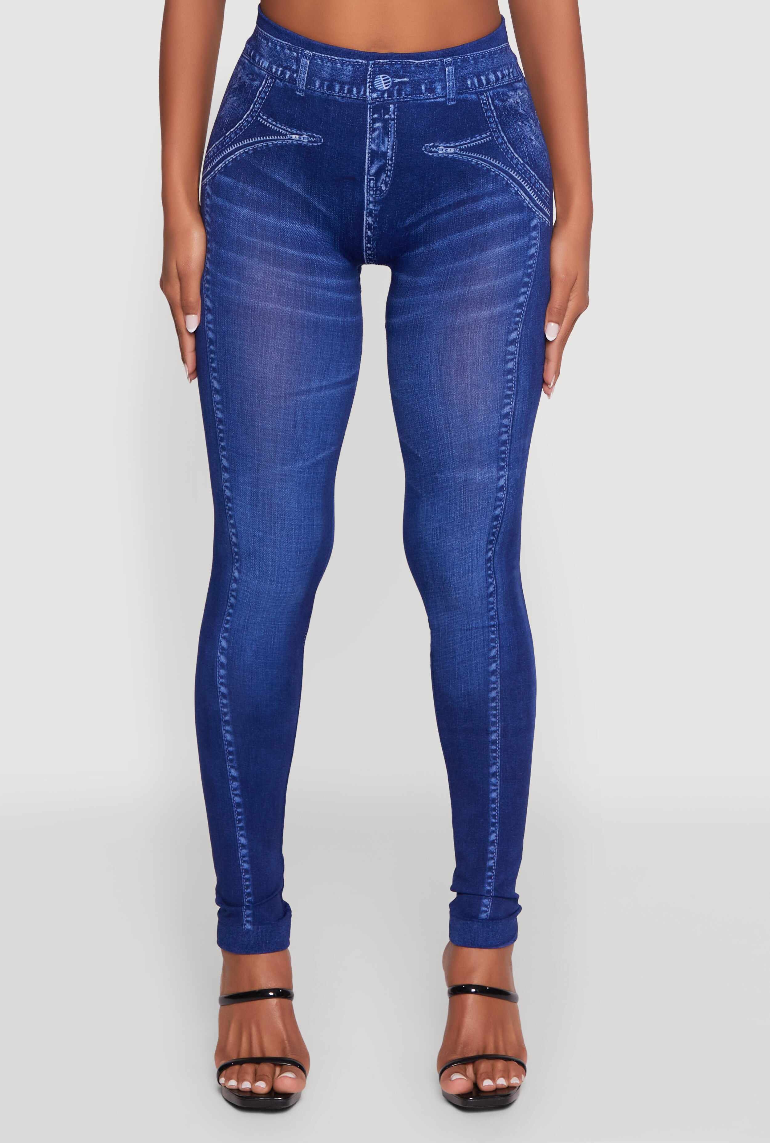 Denim Print Booty Lift Leggings