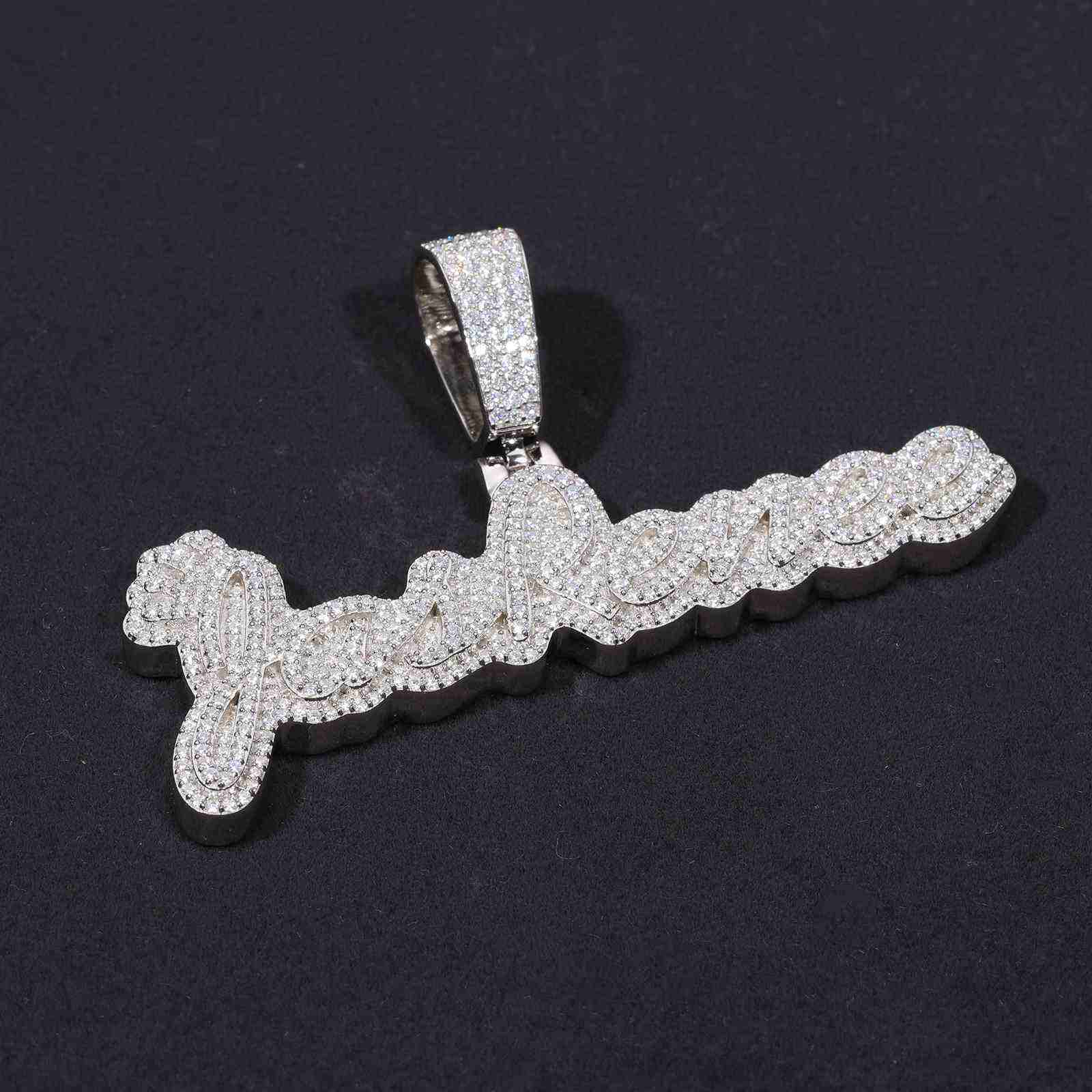 1 Row Cursive Name Pendant With Backplane