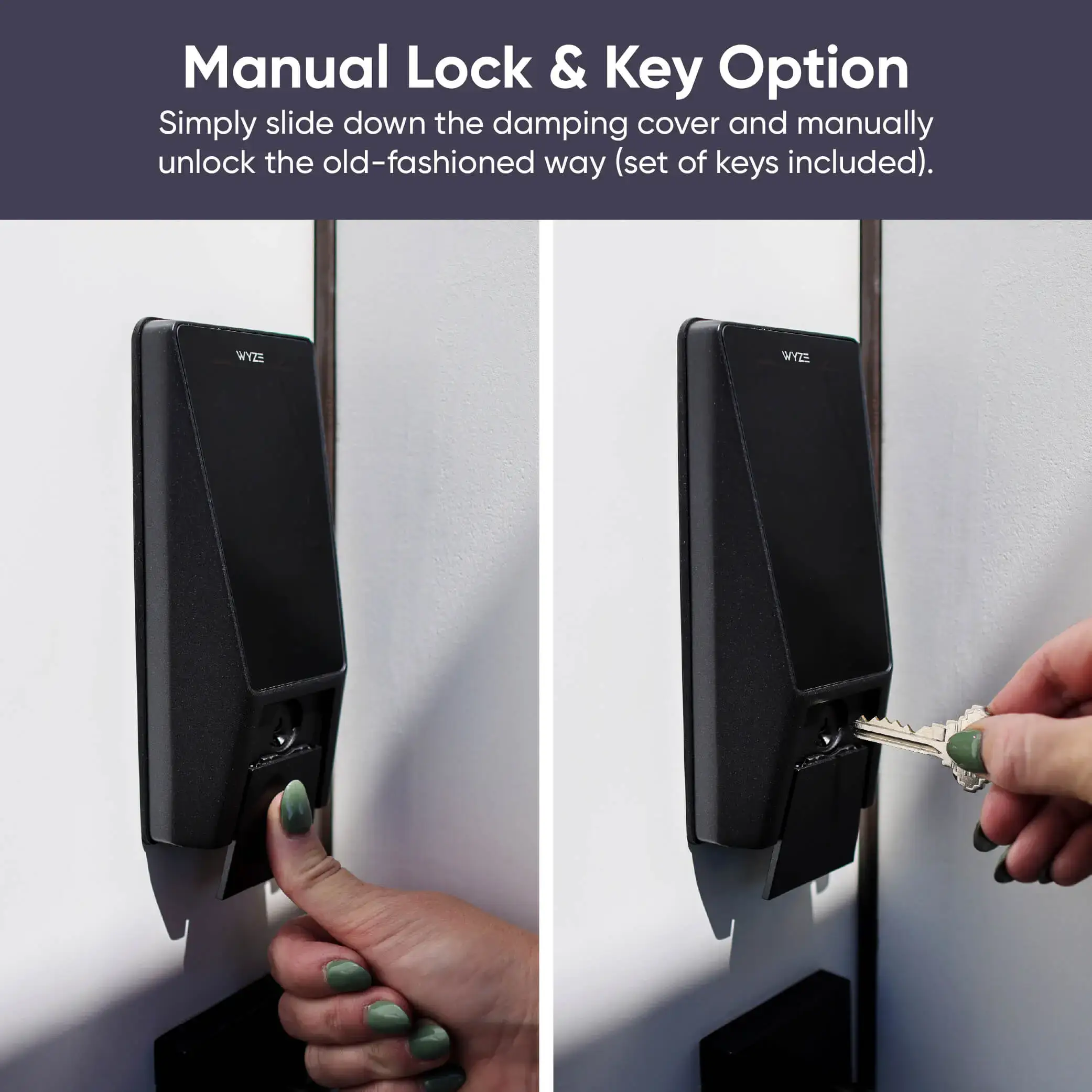 Wi-Fi Palm Recognition Smart Lock for Front Door, Keyless & Touchless Entry, Modern Design, Auto-Lock, Easy Installation, Deadbolt Replacement, IP53 Weatherproof
