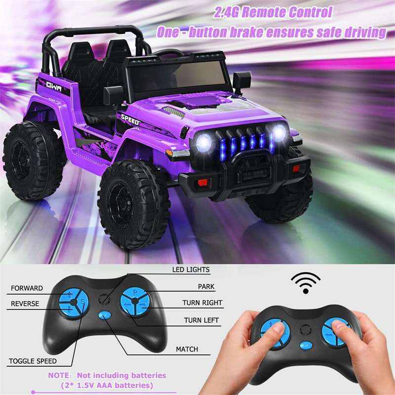 12V Kids Ride-on Jeep Car Battery Powered Electric Truck with Parental Remote Control