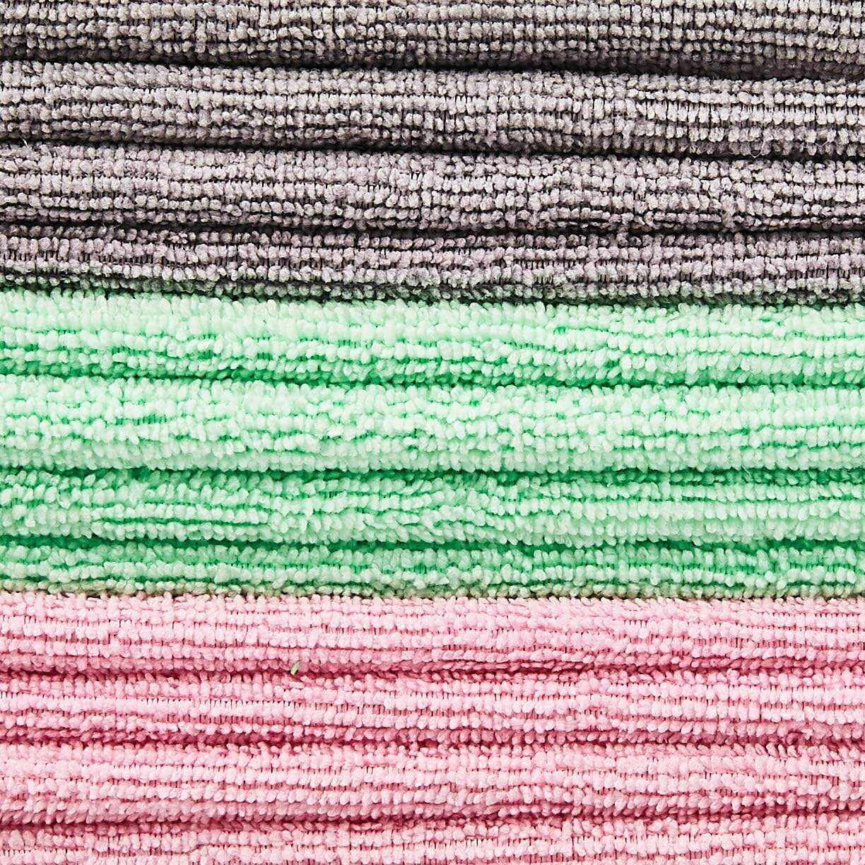 Basics Microfiber Cleaning Cloth, Non-Abrasive, Reusable and Washable, Pack of 48, Green/Gray/Pink, 16