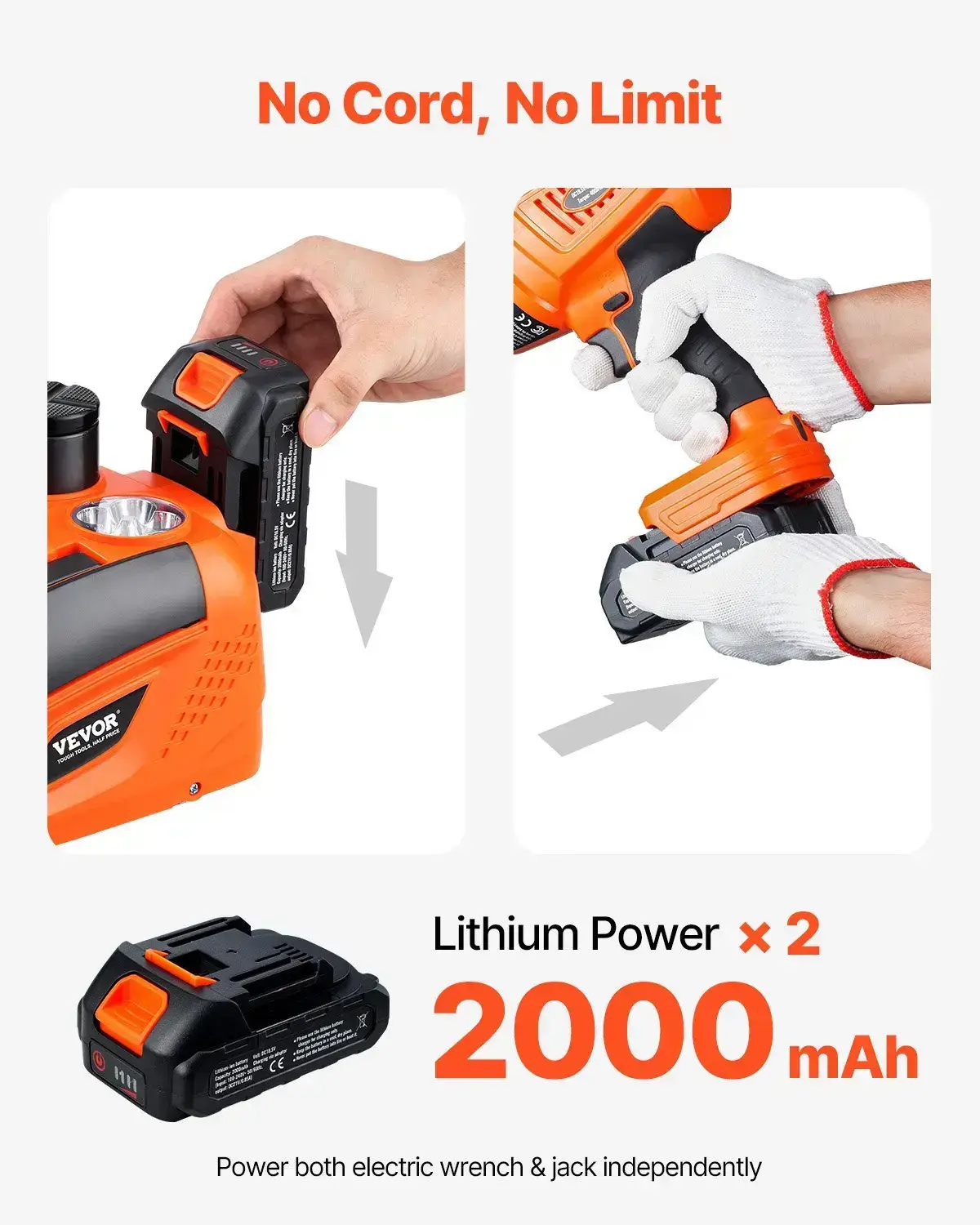 Upgraded Wireless Electric Hydraulic Car Jack with Remote Control & Battery Charging,  5 Tons /11000 lbs Portable Jack kit with Electric Impact Wrench