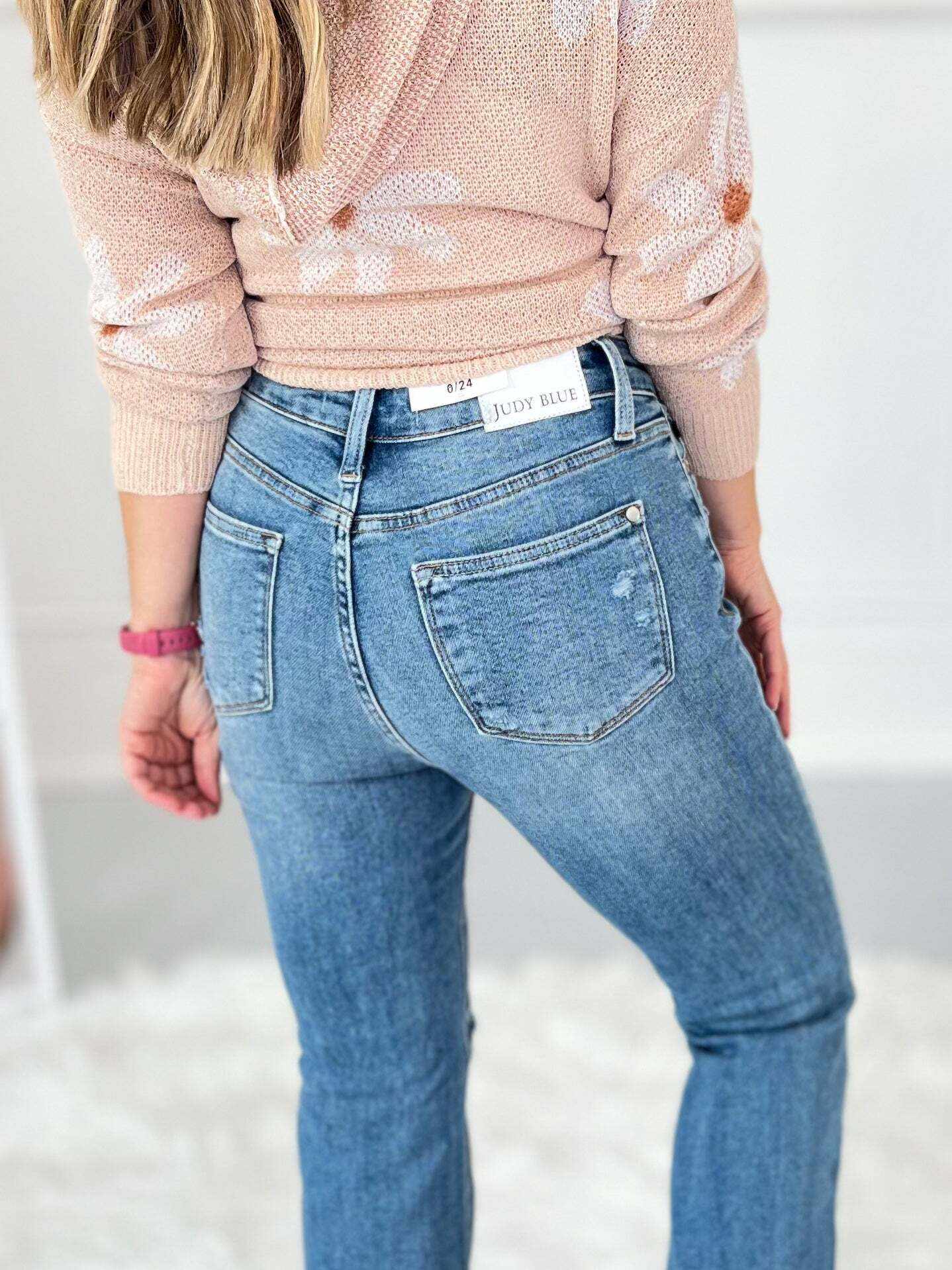 Walk It Out - Christmas Release Hem Bootcut Jeans- Final Sale