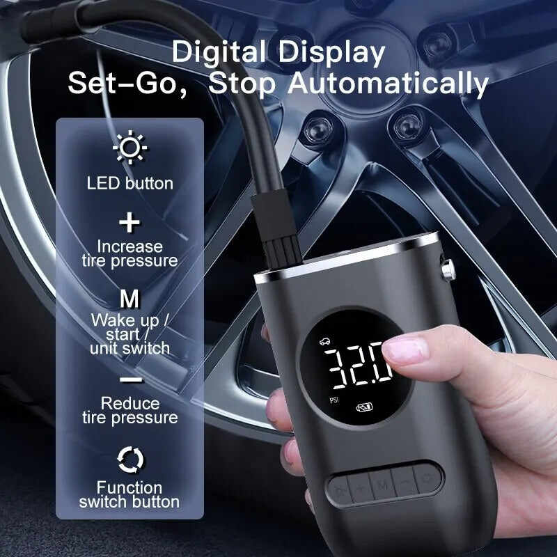 Intelligent Portable Electric Tire Pump - Wireless Digital Air Compressor
