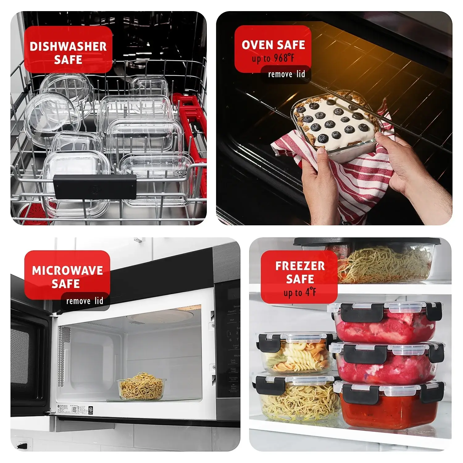 Eatex Glass Food Storage Containers with Lids