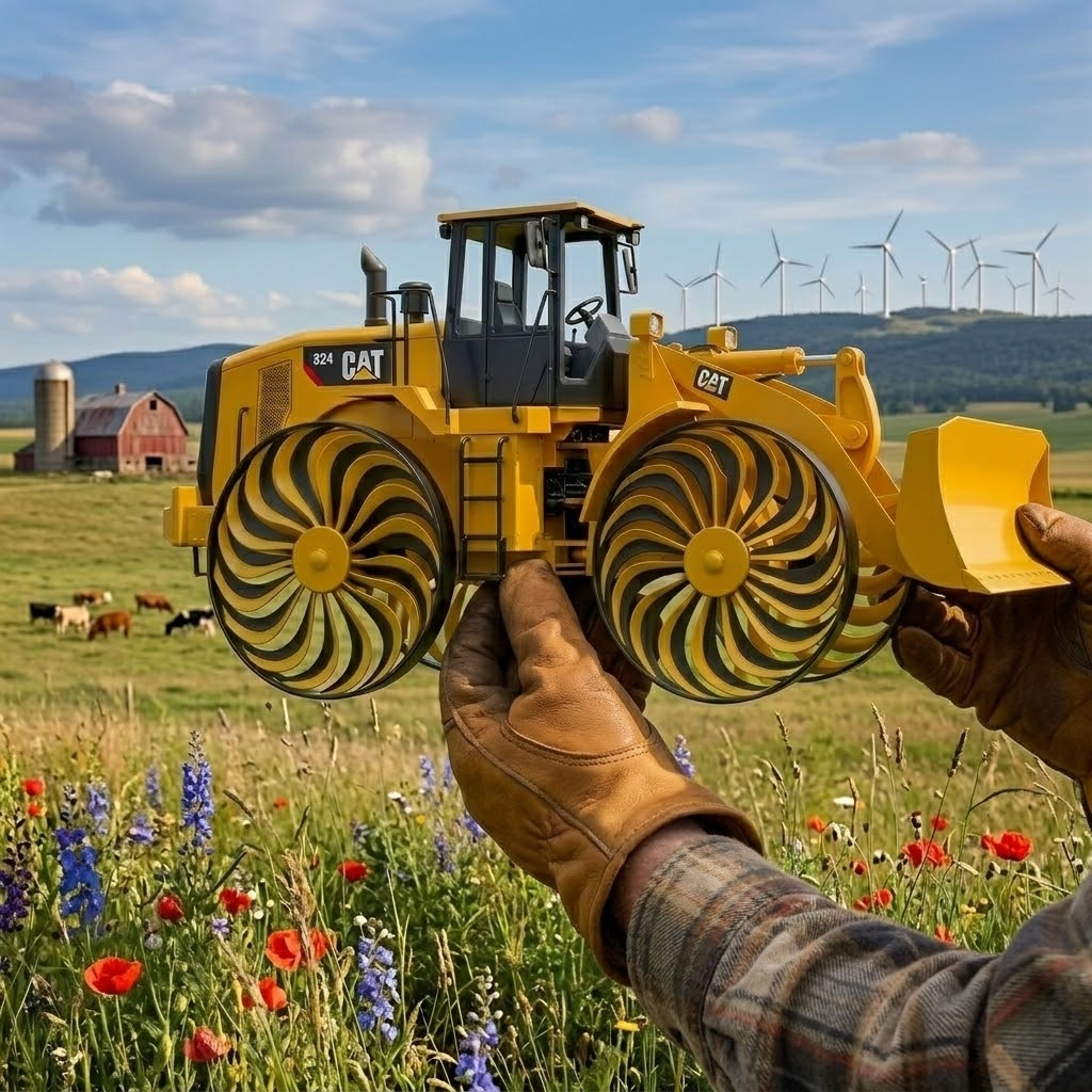 🚜 Bulldozer Wind Spinner