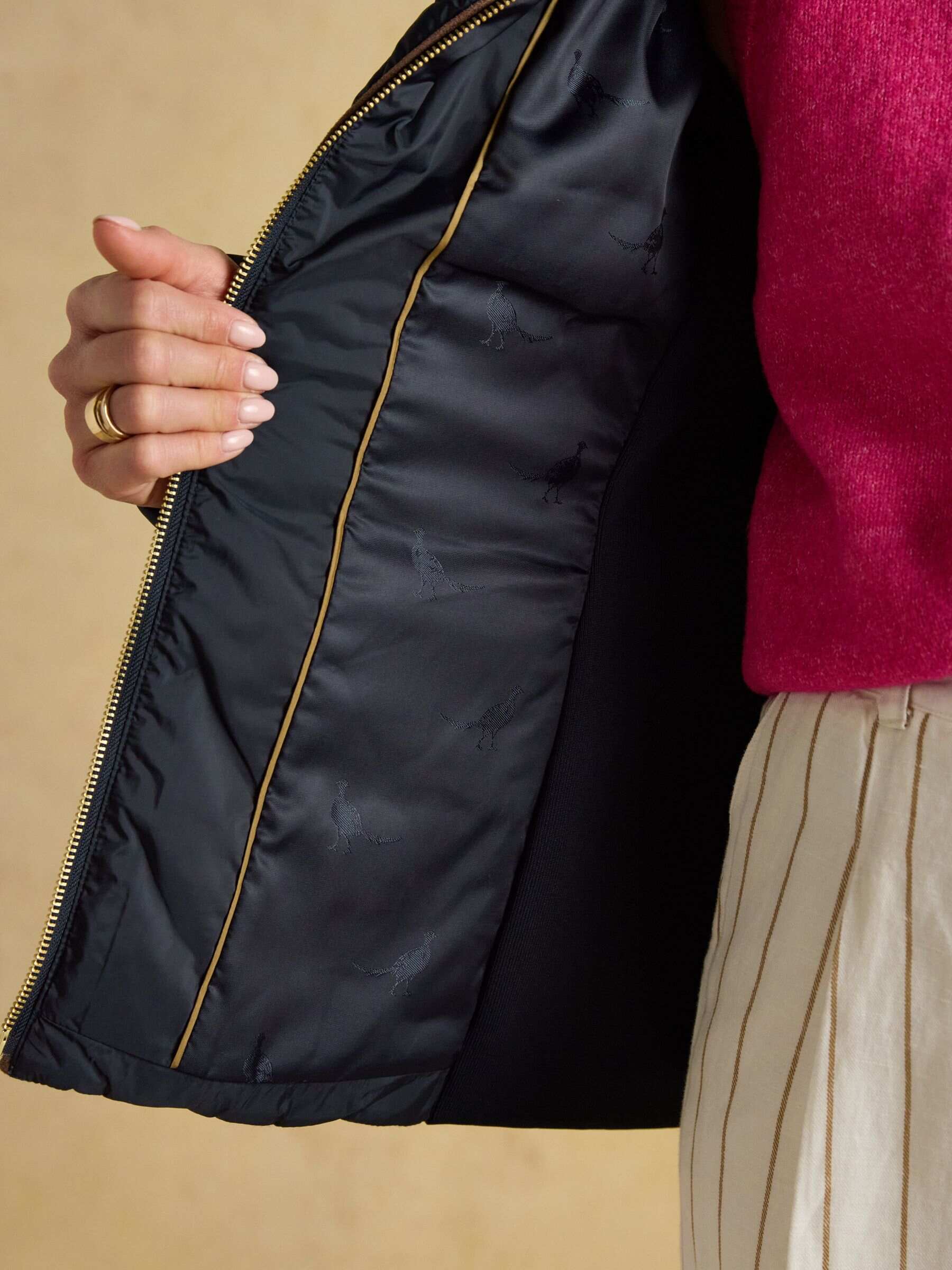 Braemar Luxe Navy Blue Showerproof Diamond Quilted Coat