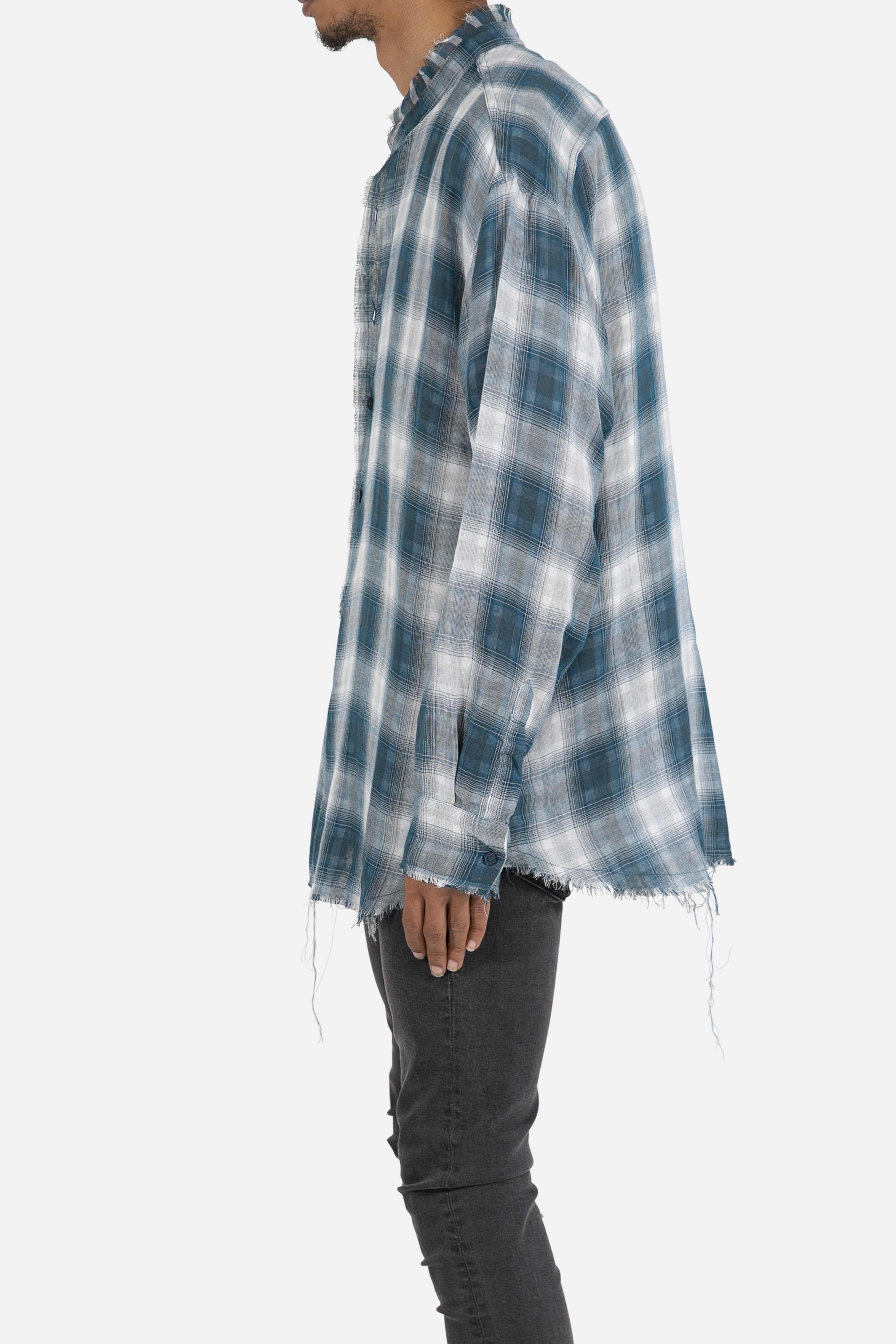 Double Pattern Shirt - Navy