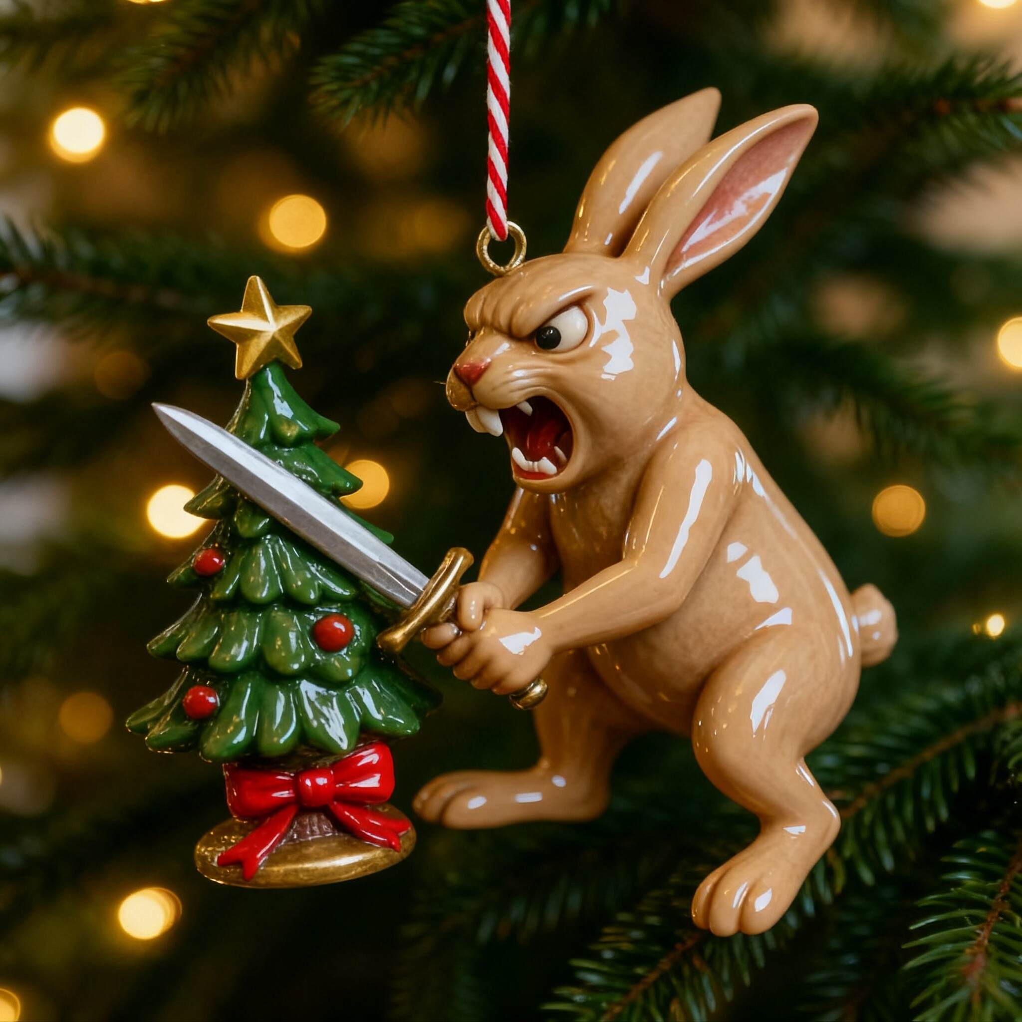 Battle Bunny of the Middle Ages Ornament