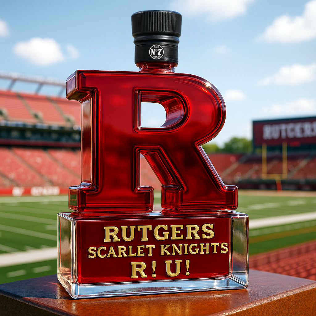 Rutgers Scarlet Knights Limited-Edition Whiskey Bottle