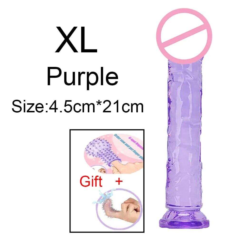 Transparent Jelly Dildo – Large Suction Cup Dildo in 5 Colors for Anal & Vaginal Play