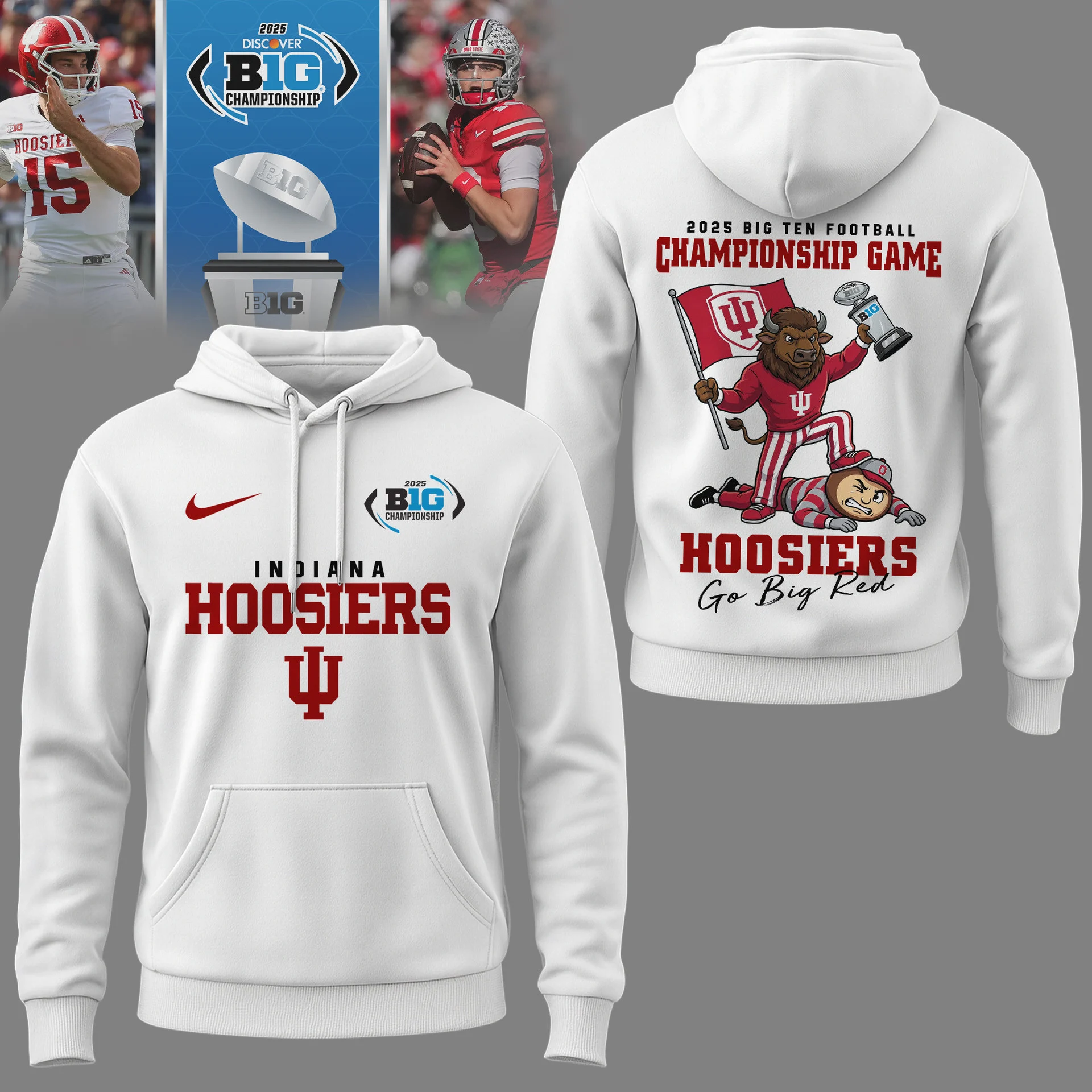 Indiana Hoosiers | Premium NCAA 2025 Big Ten Football Championship Game 3D Shirt NY