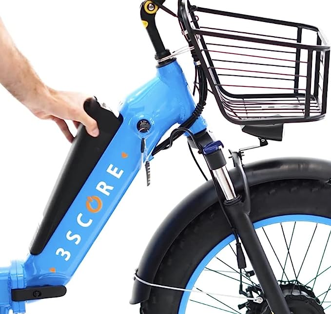 Electric Fat Trike 750W Motor and 48V Lithium Rechargeable Battery – Etrike 24 Inch Fat Tire – Foldable Electric Cruiser Tricycle