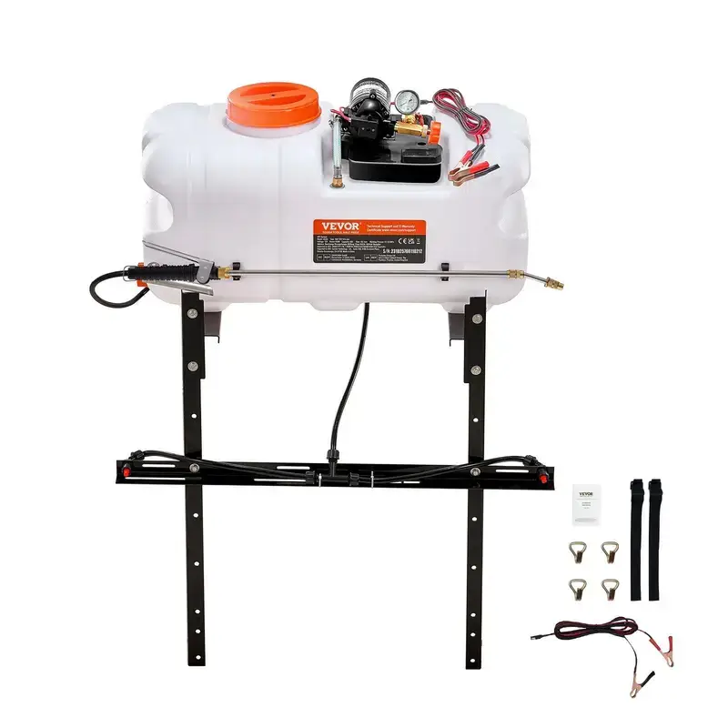 Battery Powered Portable Backpack Sprayer, 0-90 PSI Adjustable Pressure, 4 Gallon Tank, Back Pack Sprayer with 8 Nozzles and 2 Wands, 12V 8Ah Battery, Wide Mouth Lid for Weeding, Spraying, Cleaning