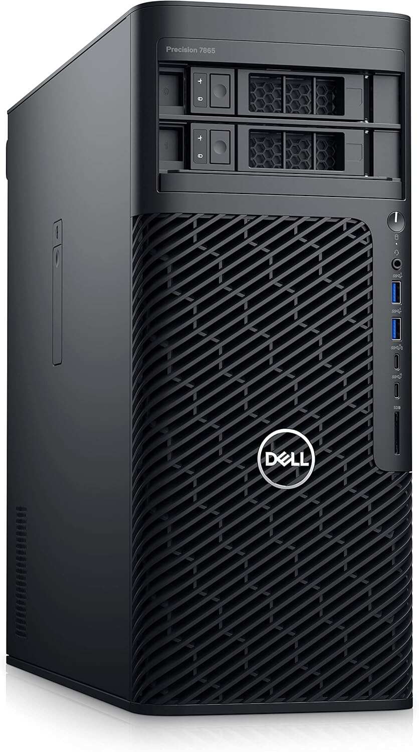 Dell Precision T7865 Workstation Desktop Computer Tower (2022) | Core Threadripper PRO - 2TB SSD Hard Drive + 1TB SSD - 256GB RAM - in SLI | 32 Cores @ 4.5 GHz - 32GB GDDR6 Win 11 Pro (Renewed)