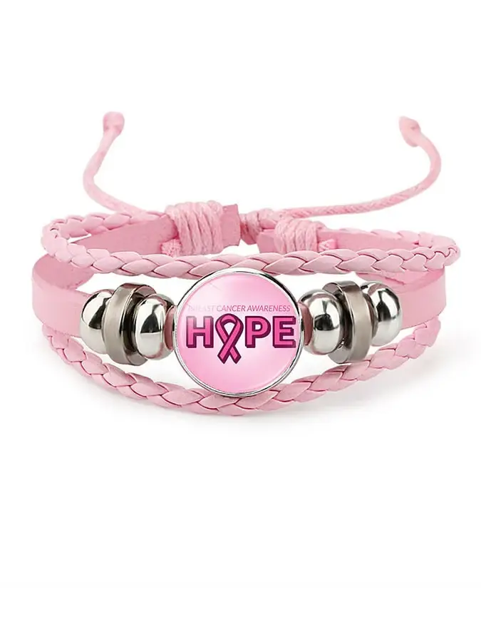 Weaving Pink Ribbon Bracelet (scalable)