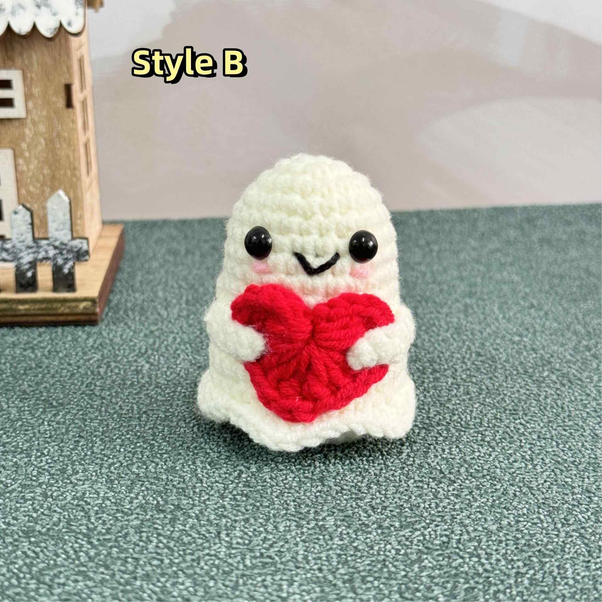Halloween Crochet Ghost with Pumpkin-Emotional Support Gift