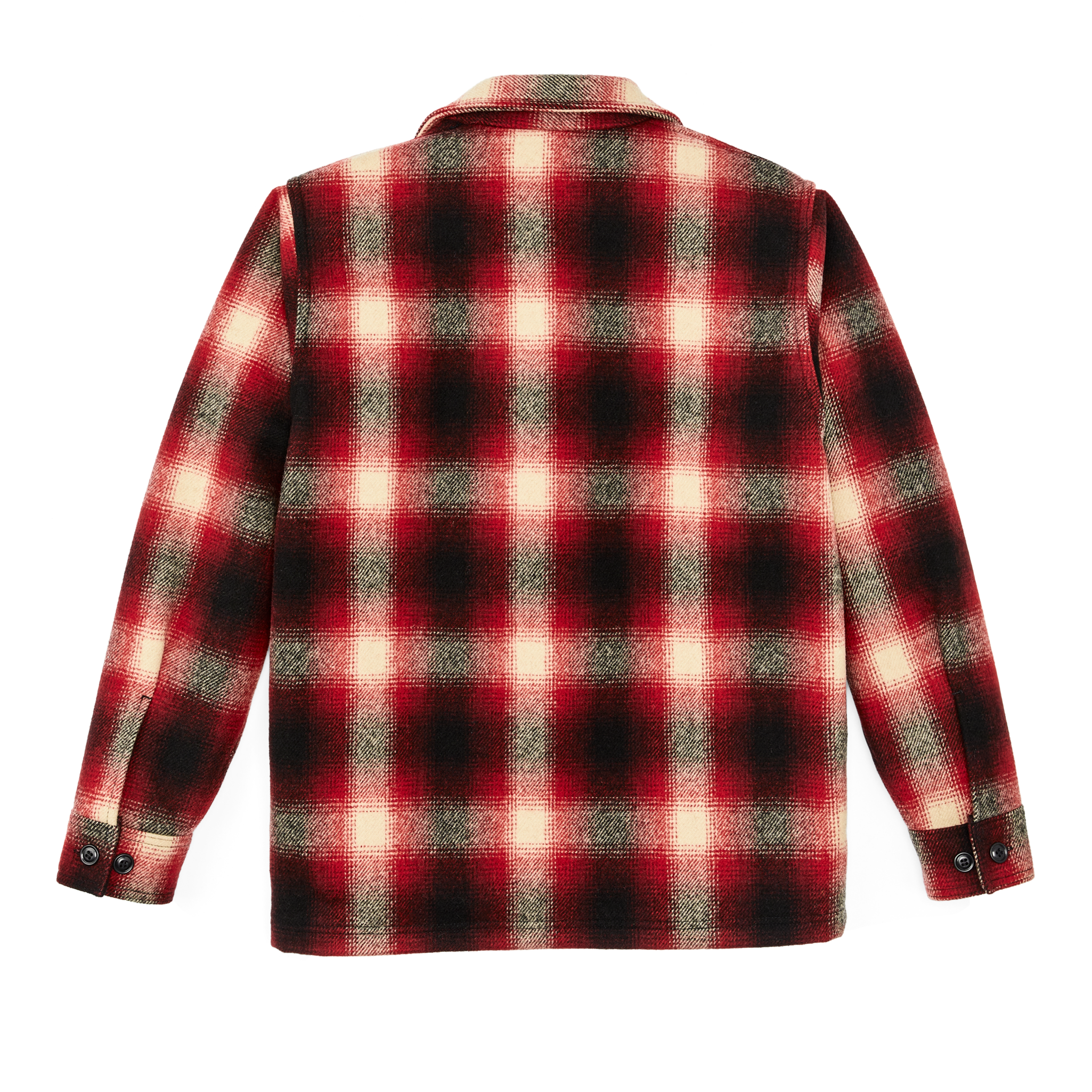 Mackinaw Wool Jac-shirt - Red / Black Ombre Plaid