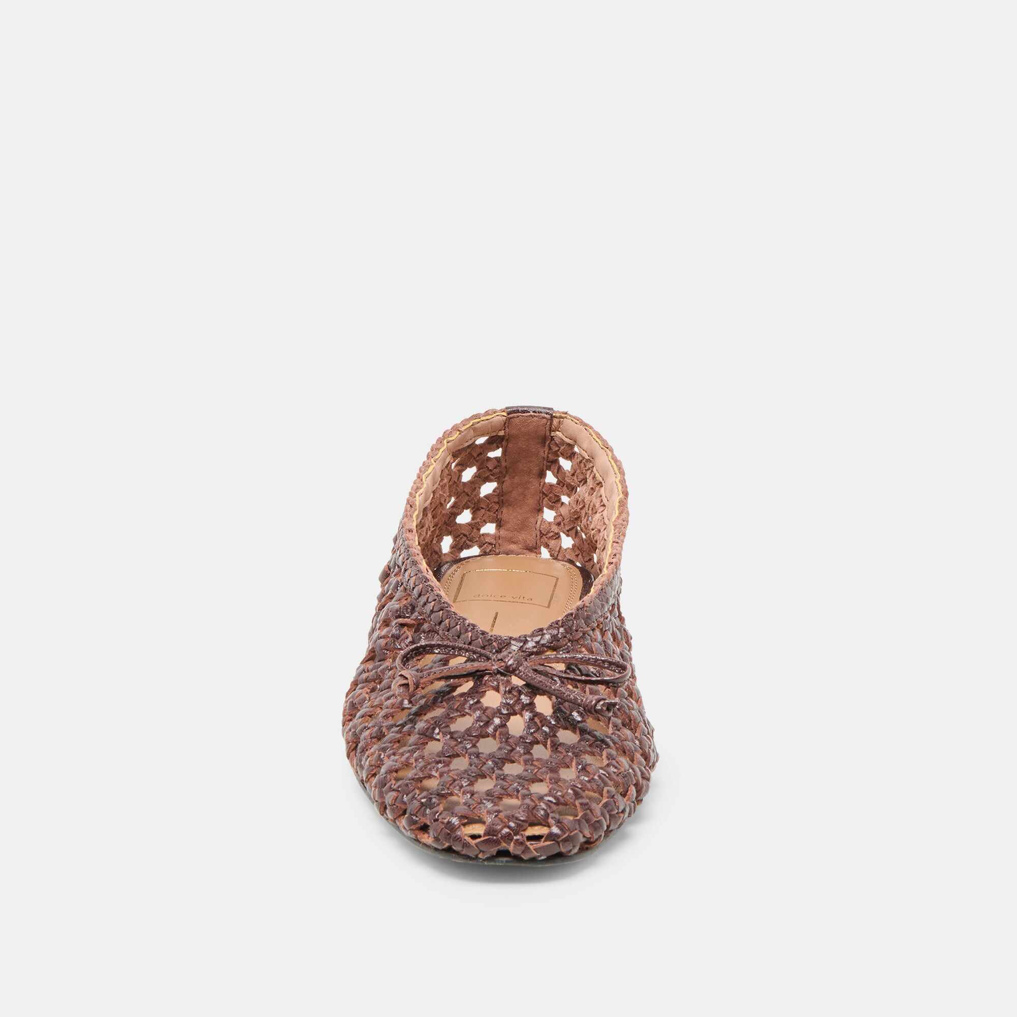 EDDA BALLET FLATS BROWN WOVEN LEATHER