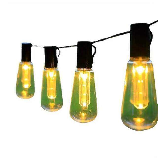 Solar Outdoor String Lights 20 Vintage Bulbs 5M 16.4FT for Camping Patio