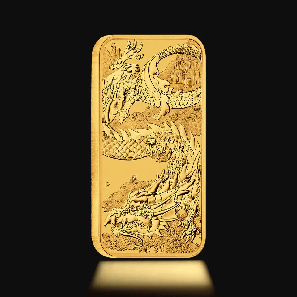 1 oz Australian Dragon Rectangular Gold Coin