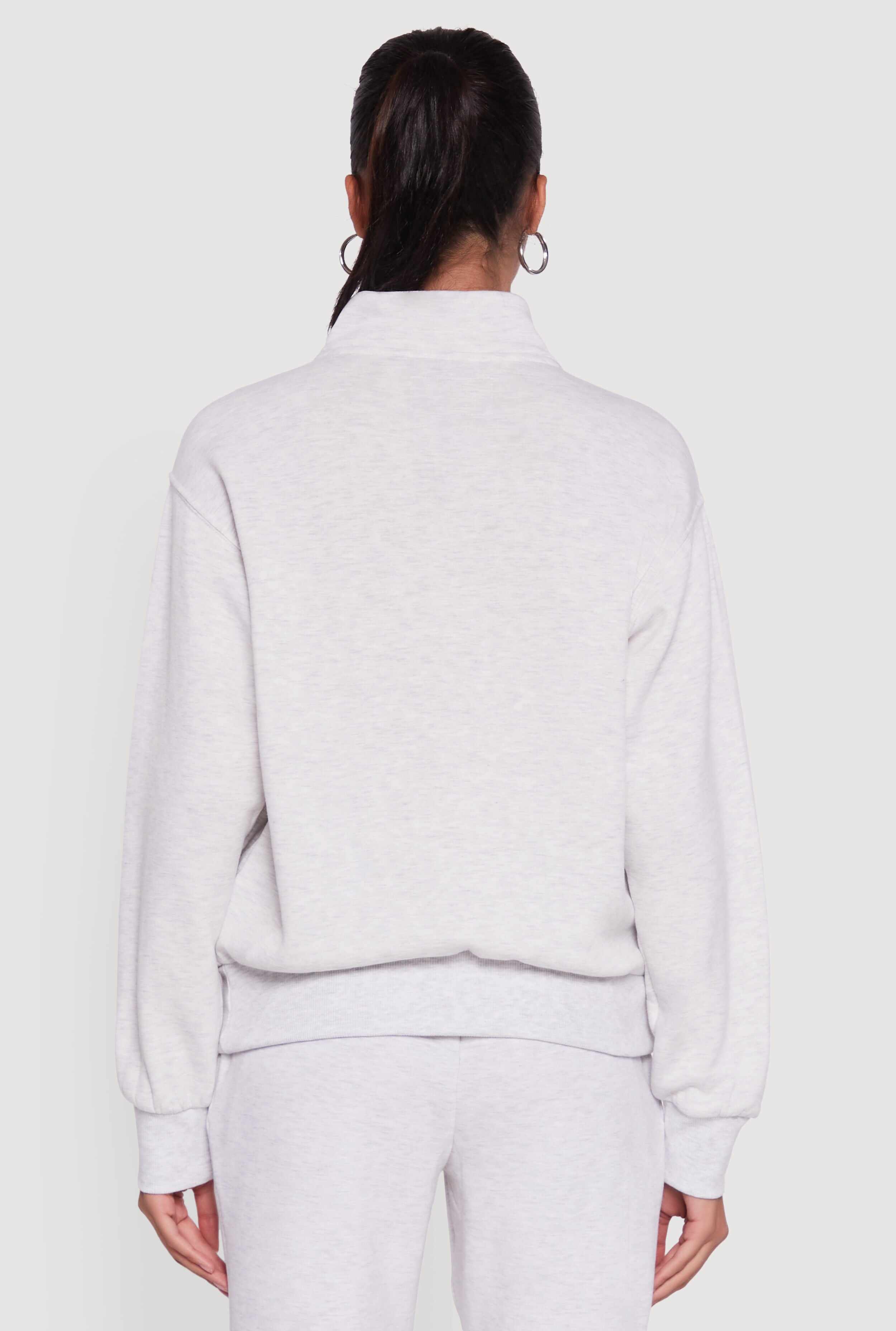 Mock Neck Half Zip New York City Graphic Sweatshirt