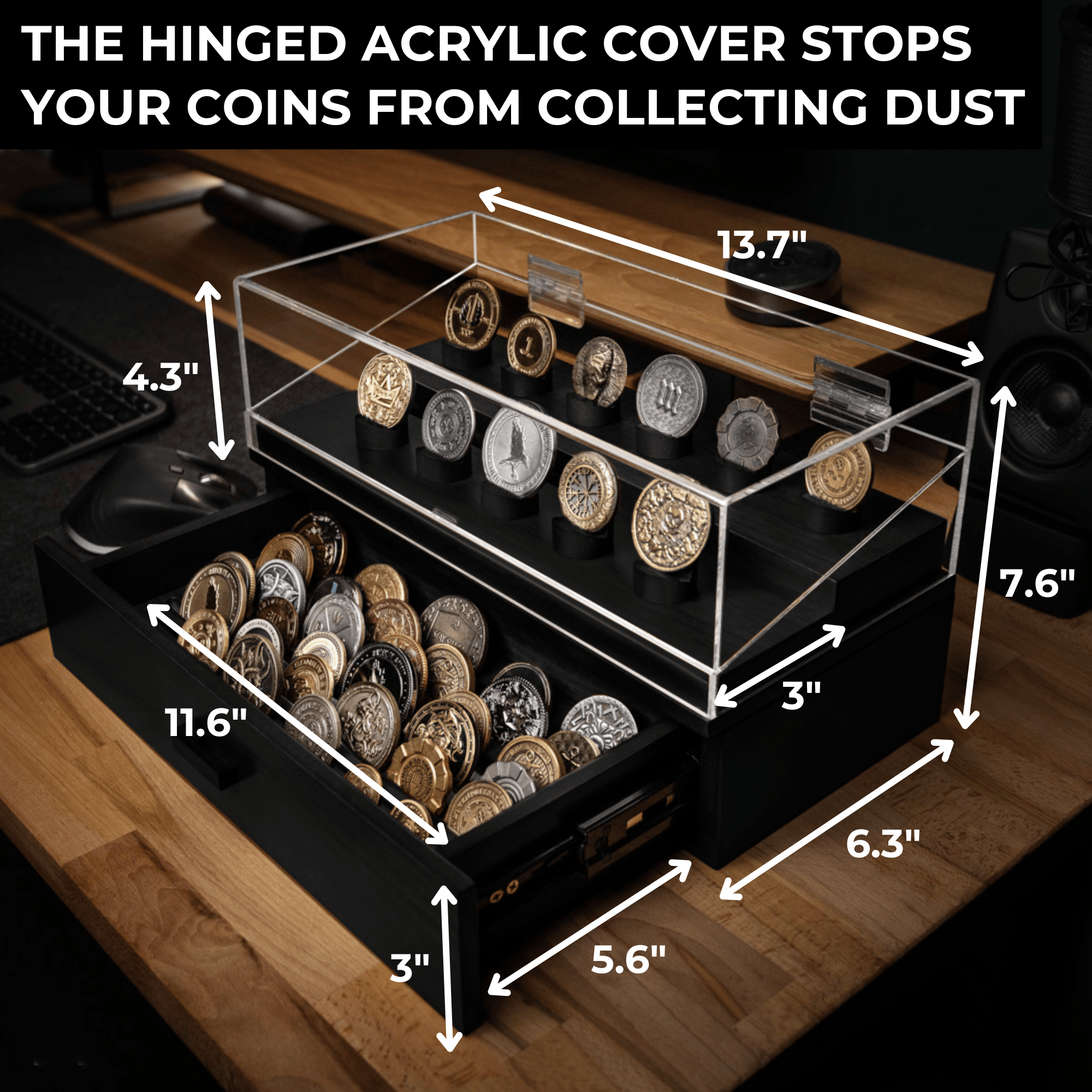 Commemorative Coin & Challenge Coin solid wood display box