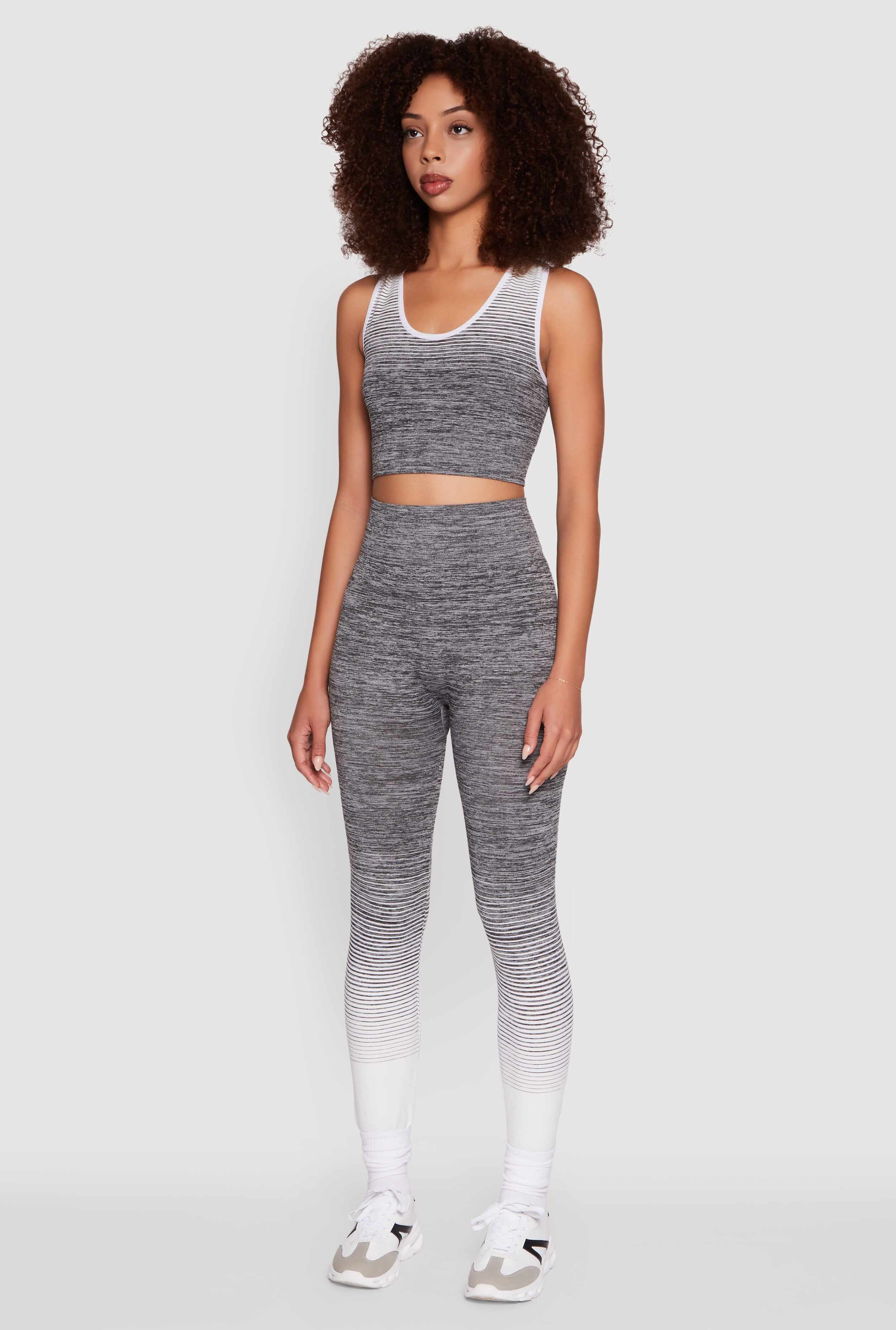 Trendy Marled Ombre Cropped Tank Top