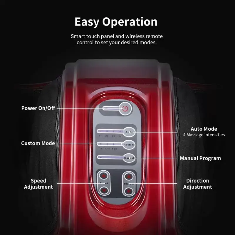 Electric Shiatsu Foot Massager with High-Intensity Rollers, Machine Massage for Feet Leg Calf Ankle, Nerve Pain Therapy