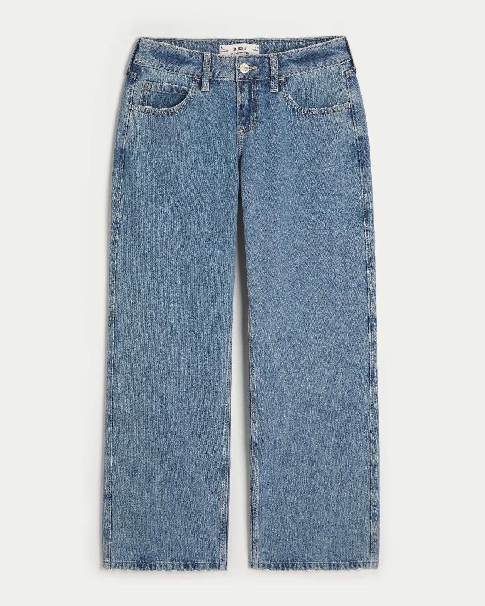 Curvy Low-Rise Light Wash Baggy Jeans