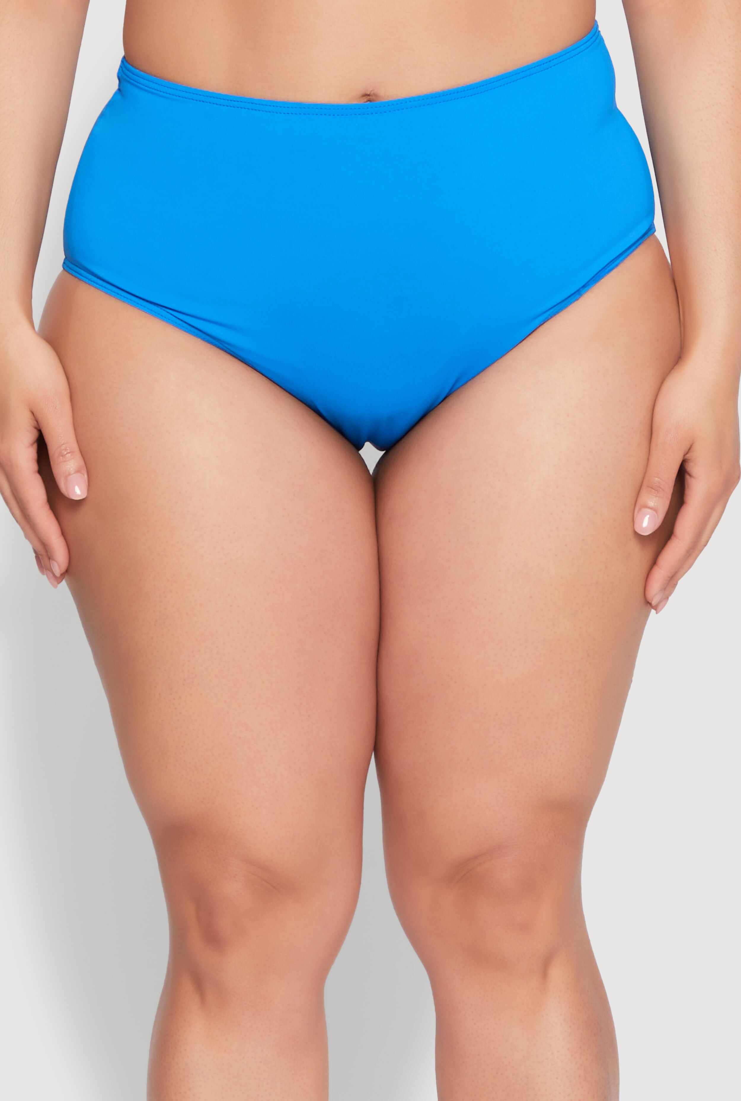 Plus Size High Waisted Swim Bikini Bottoms