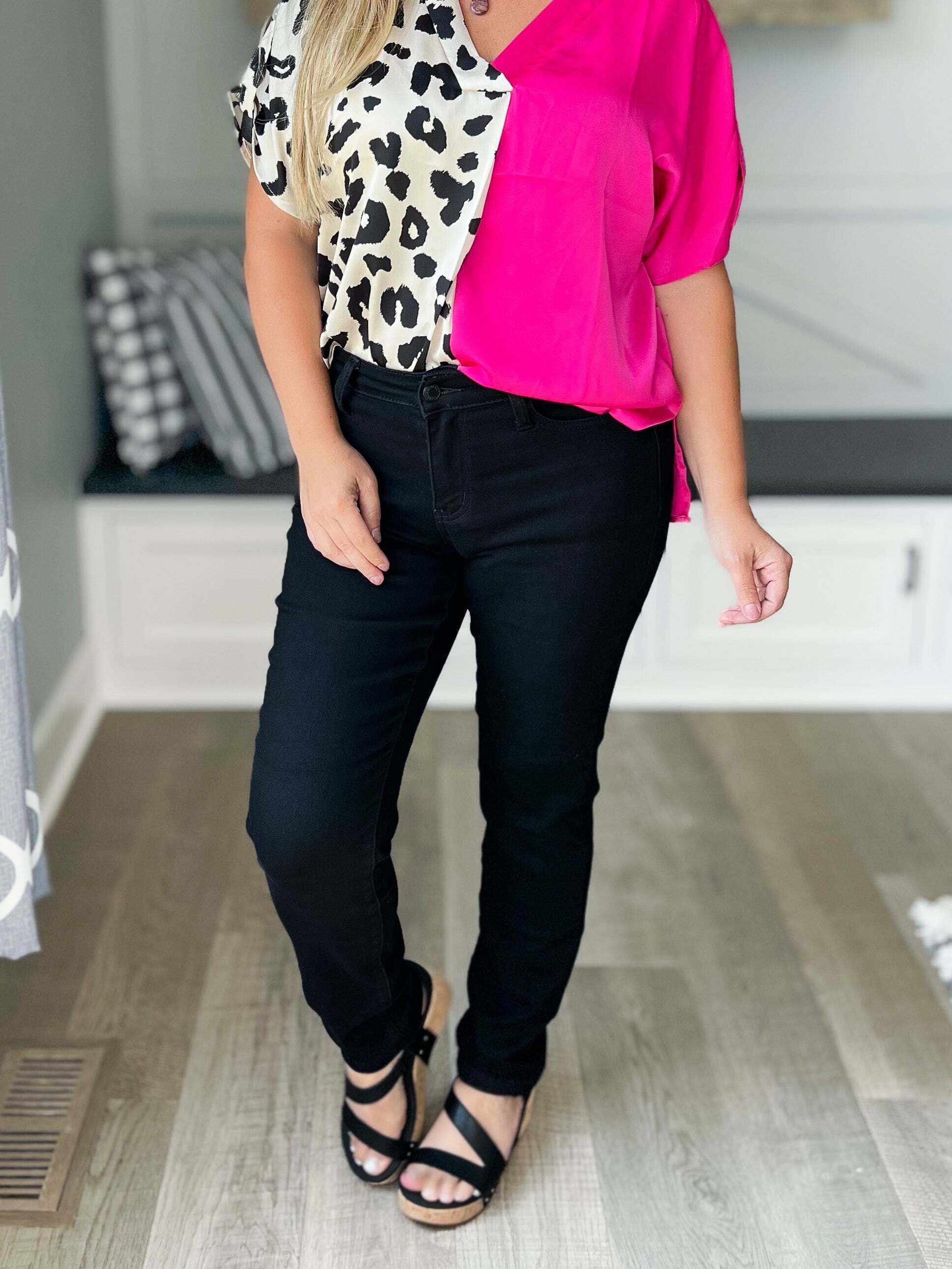 Total Eclipse - Christmas Slim Fit Black Jeans- Final Sale