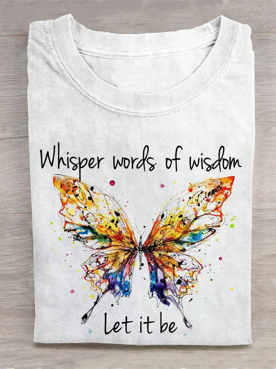Whisper Words Of Wisdom Let It Be Art Print Casual T-shirt
