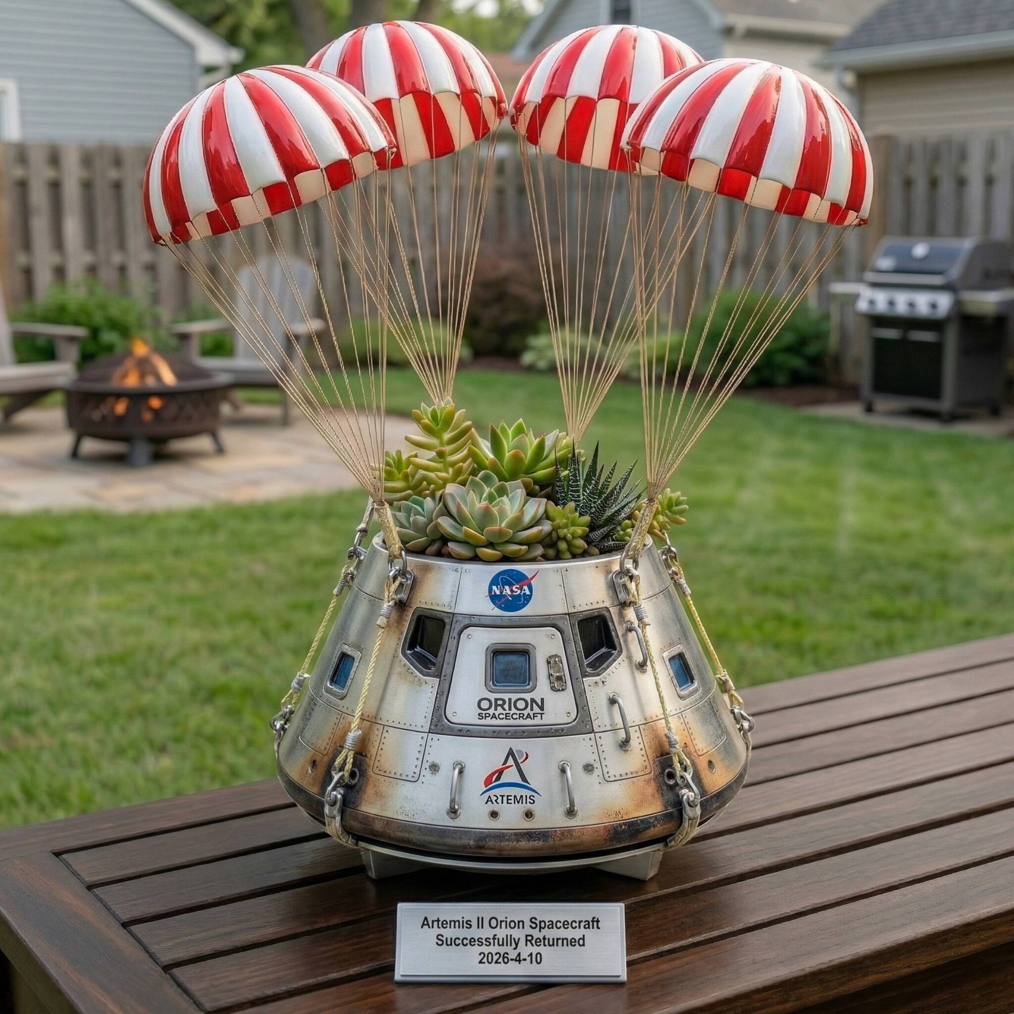 Artemis II Orion Spacecraft Splashdown Planter