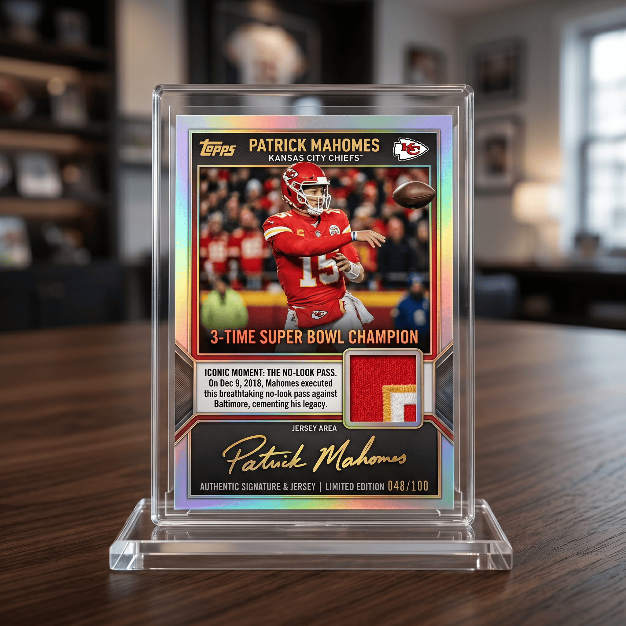 Patrick Mahomes TOPPS Signed Jersey Card