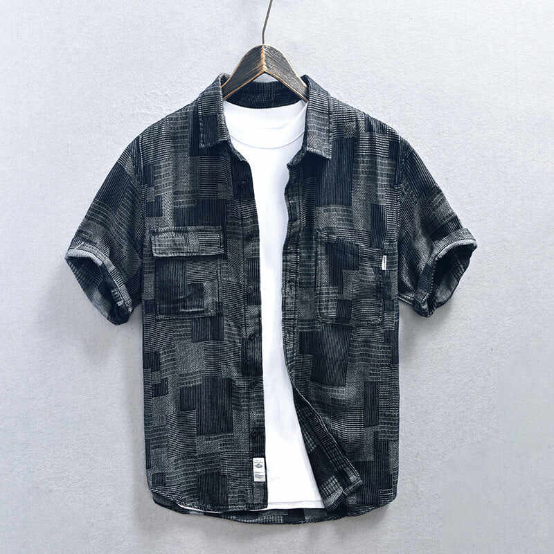 Loose Casual Men's Mesh Cowboy Short Sleeve Shirt