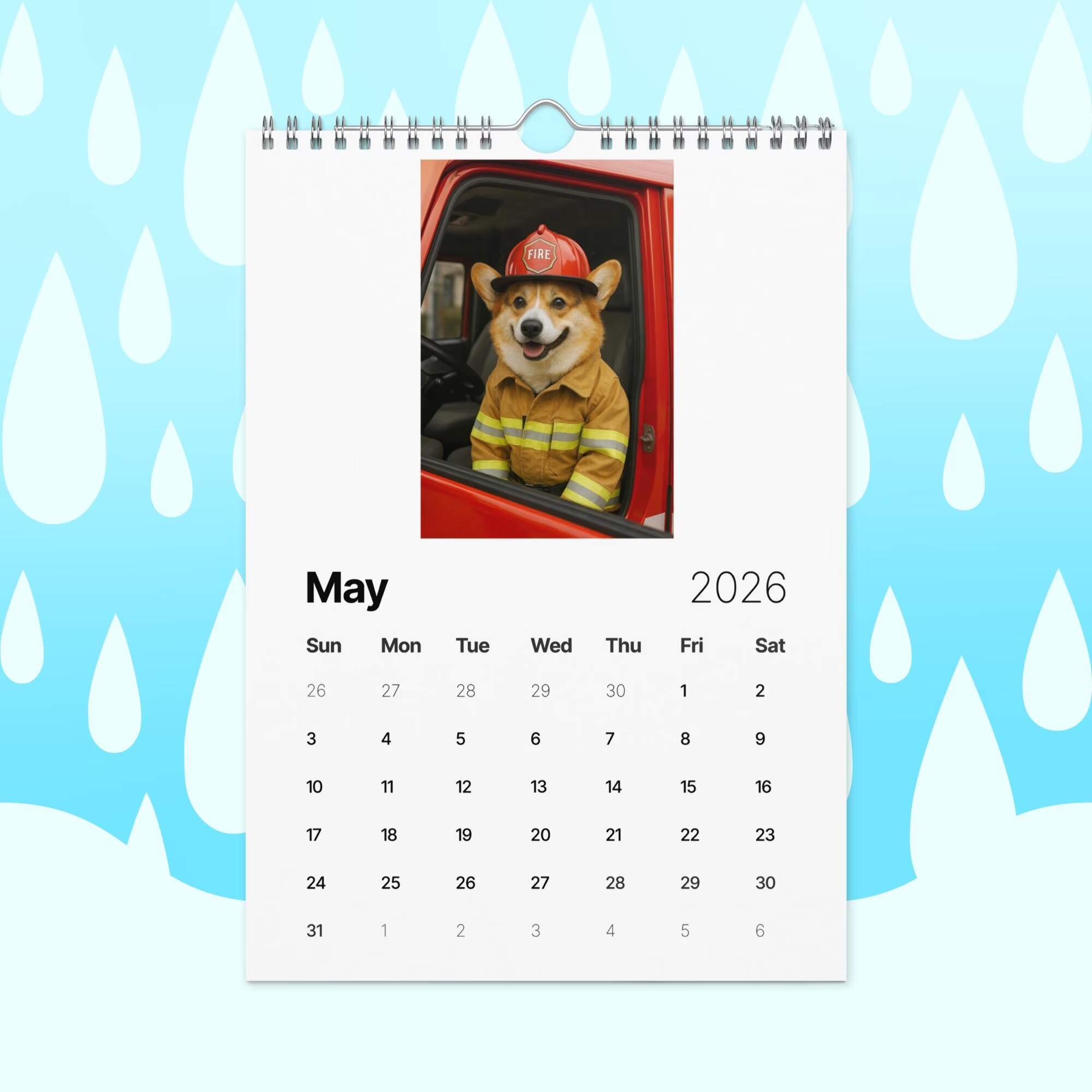 Funny Corgi Dogs with Jobs Calendar 2026