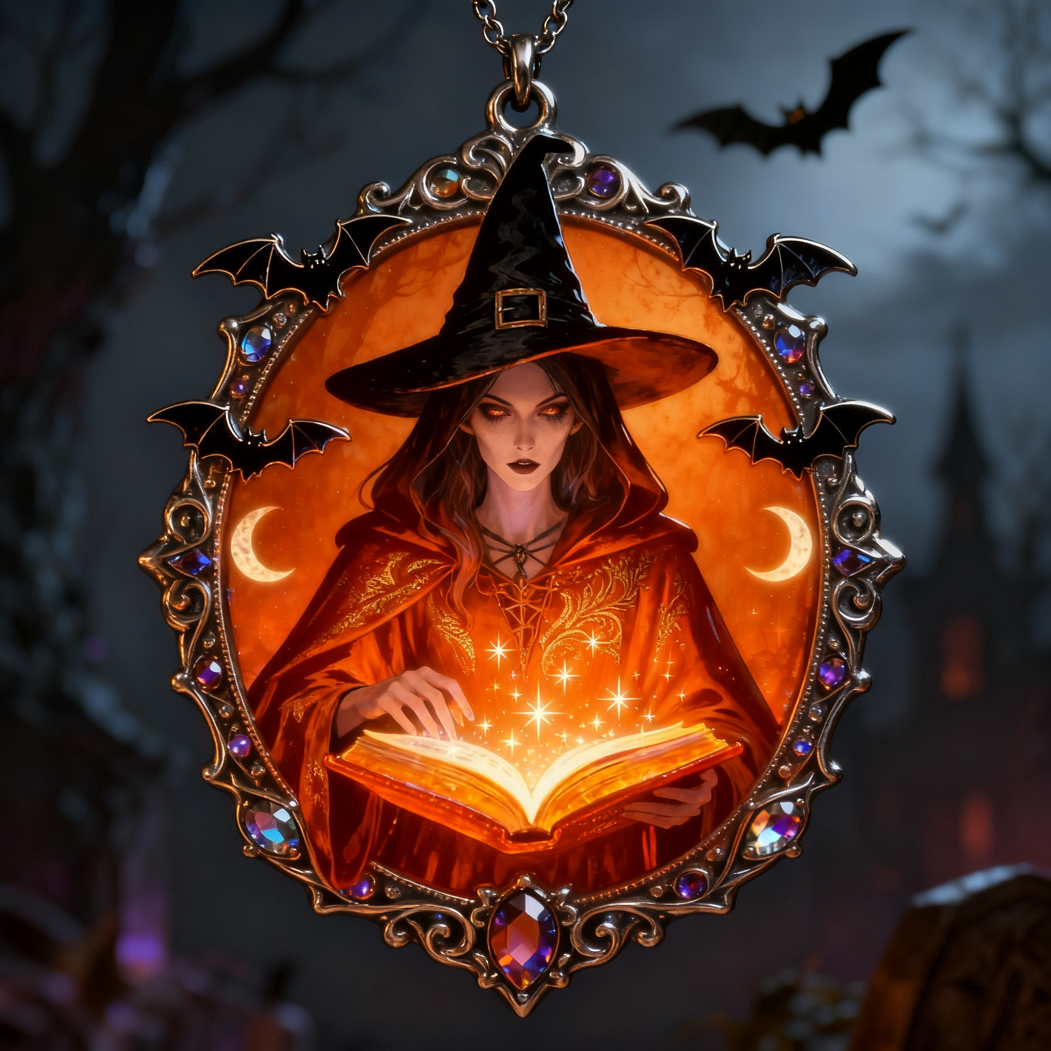 Mysterious Enchanting Witch Pendant Ornament