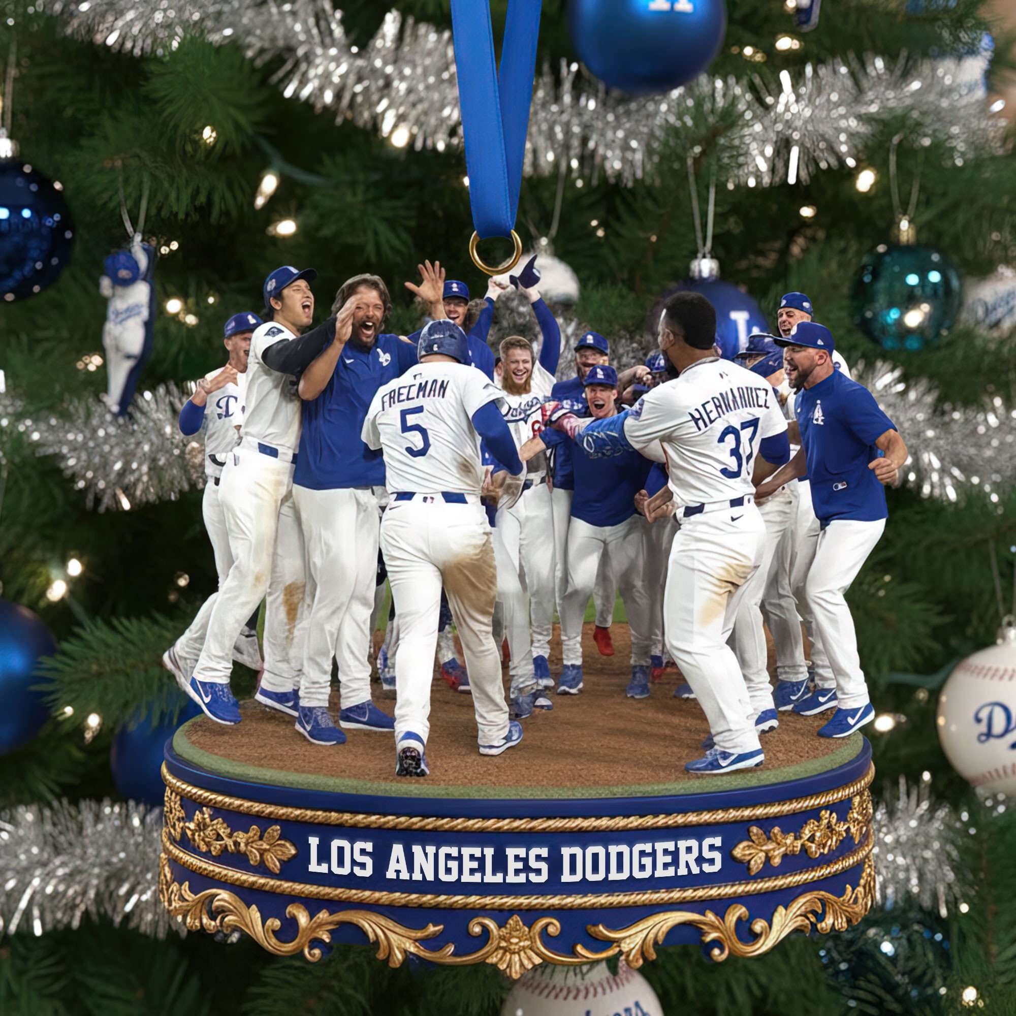Freddie Freeman LA Dodgers Celebration Ornament