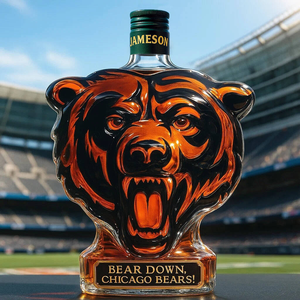 Chicago Bears Whiskey Bottle