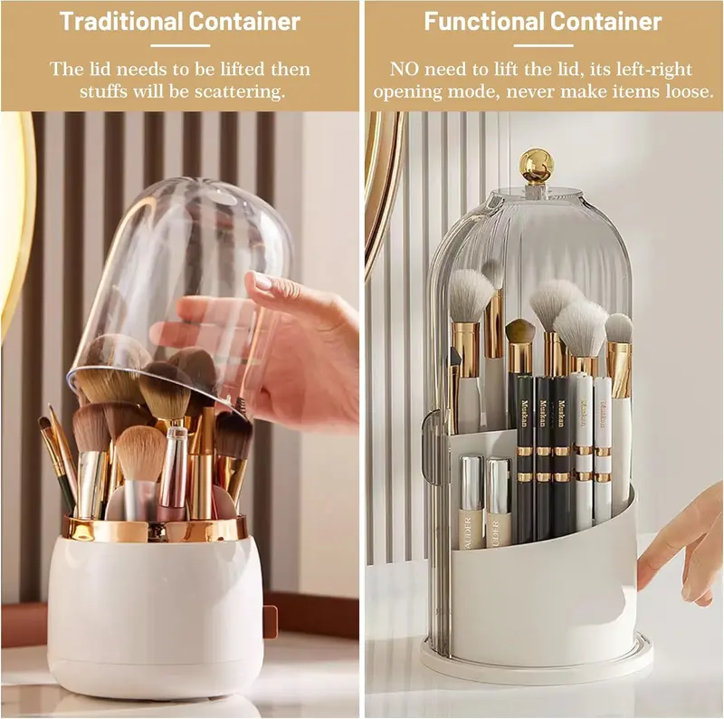 🔥LAST DAY-69 % OFF🔥 360° Spinning Toothbrush & Makeup Brush Organizer-Dustproof