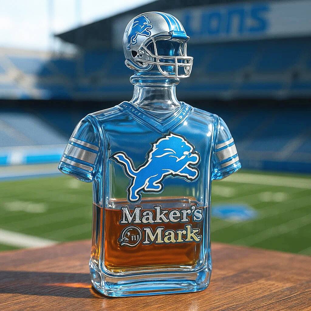 Detroit Lions Creative Whiskey Bottle
