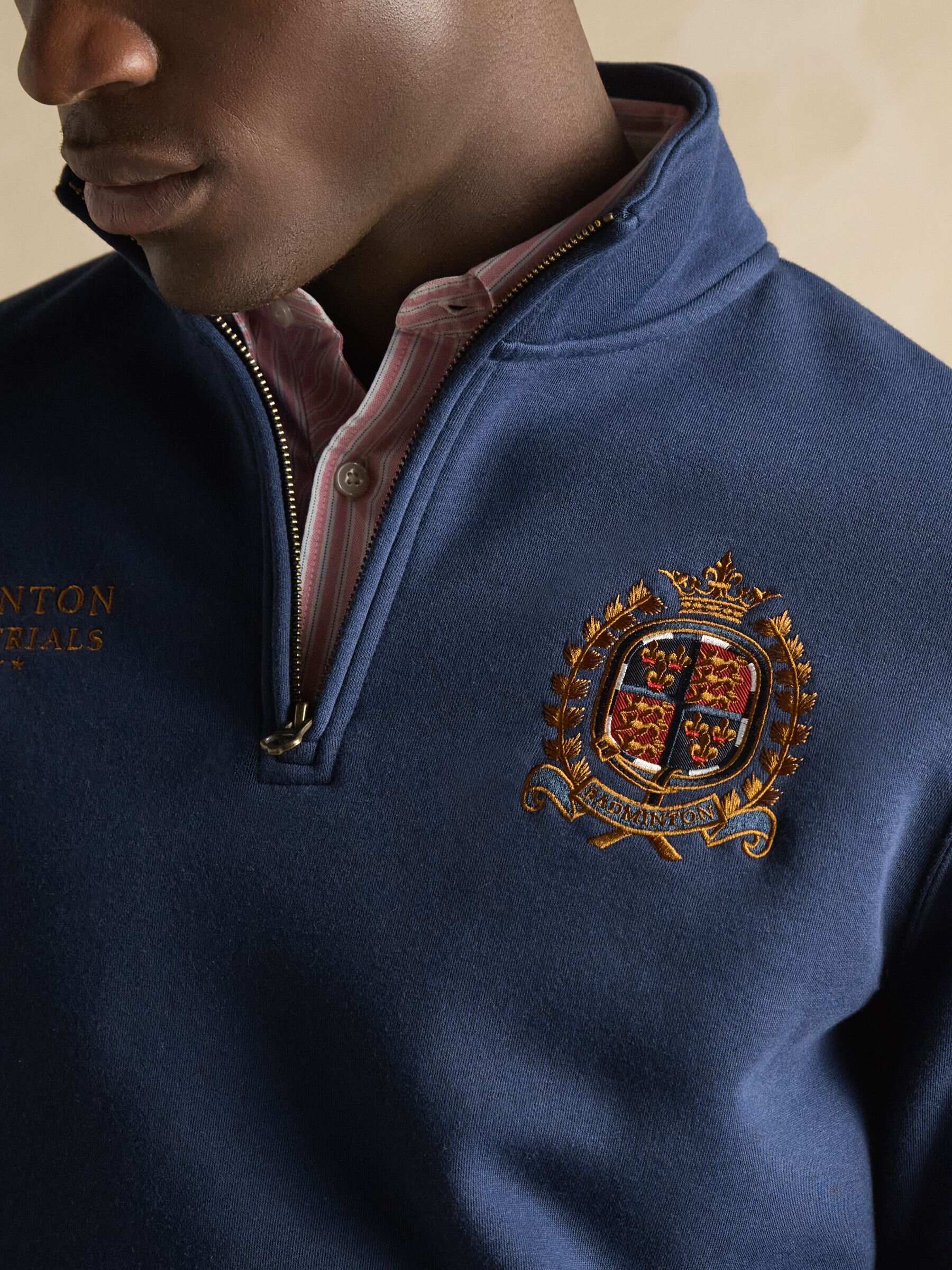 Official Badminton Navy Quarter Zip Sweatshirt