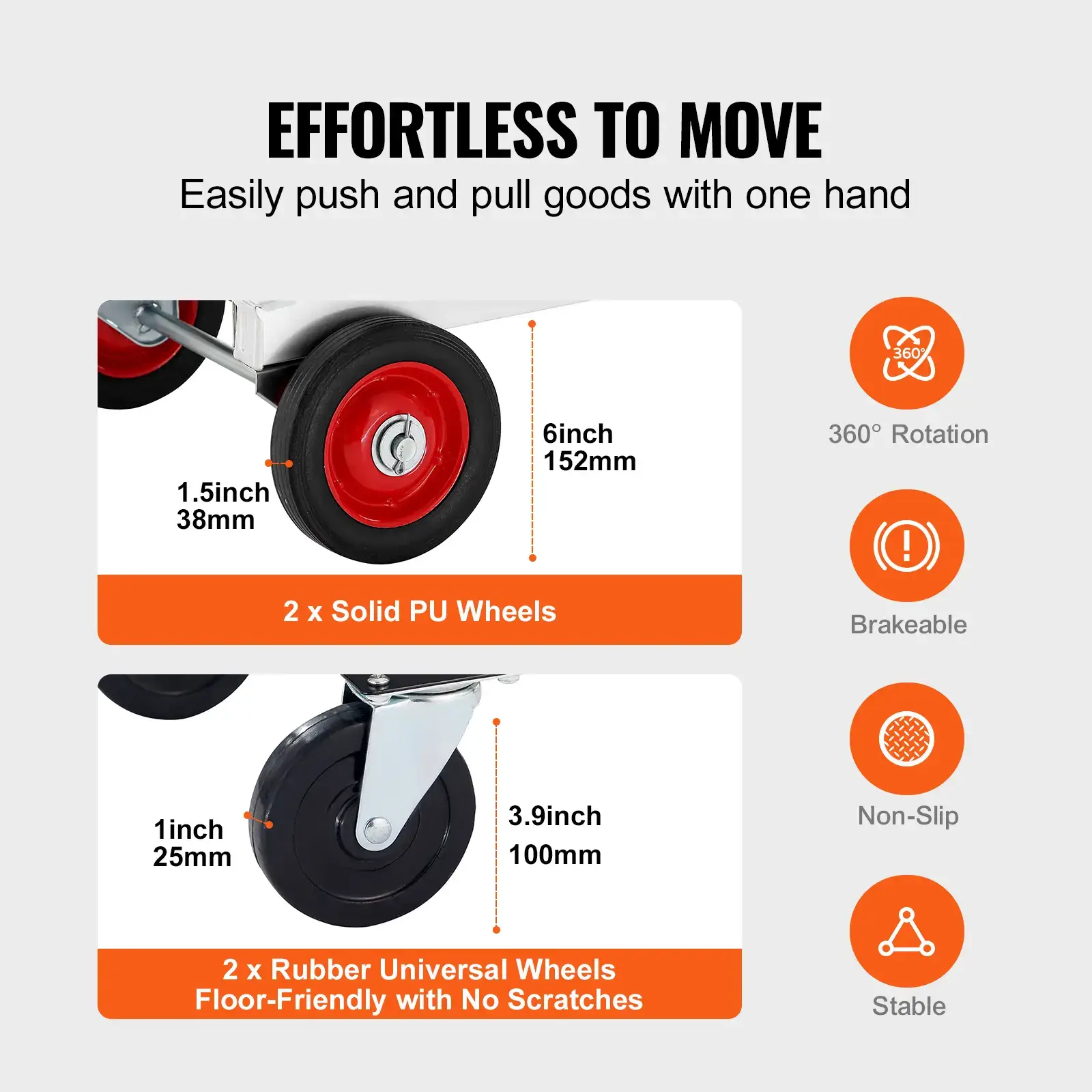 Aluminum Folding Hand Truck, 2 in 1 Design Max 800 lbs Capacity, Heavy Duty Industrial Collapsible cart, Dolly Cart with Rubber Wheels for Transport and Moving in Warehouse, Supermarket, Garden