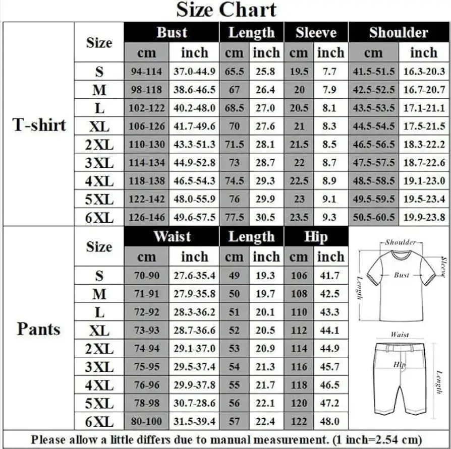 [S-6XL] Men's Solid Tee & Cargo Shorts Set