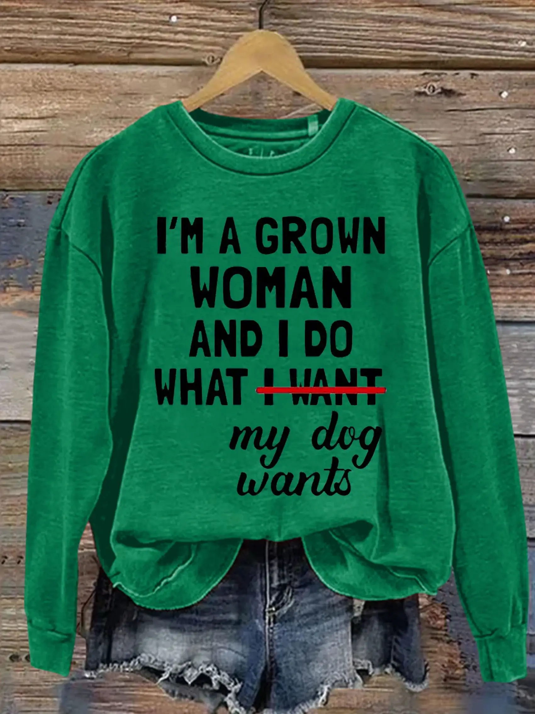 Dog Lover Letter Print Casual Sweatshirt