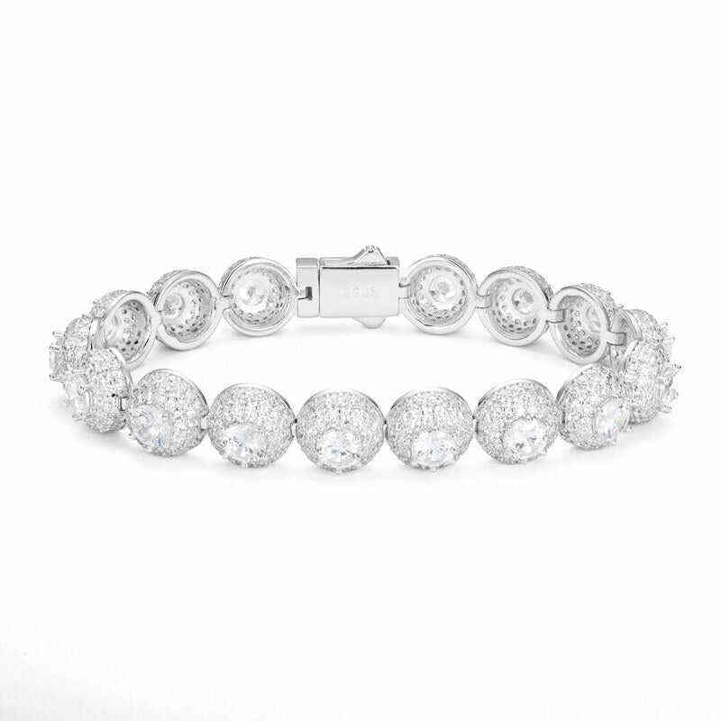 Test10mm S925 Moissanite Cluster Hemisphere Tennis Bracelet