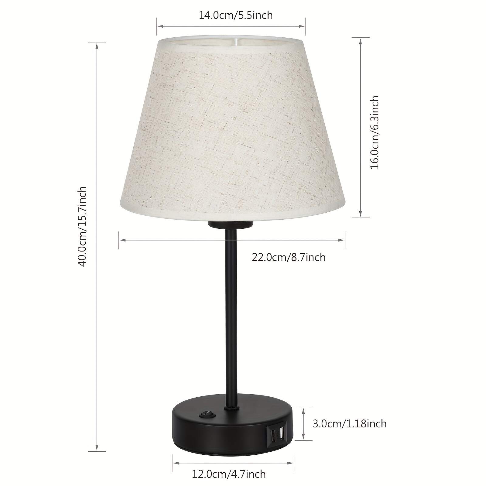 Modern Table Lamps Set Of 2 with Dual USB Charging Ports - Perfect for Bedroom, Living Room, Study Room