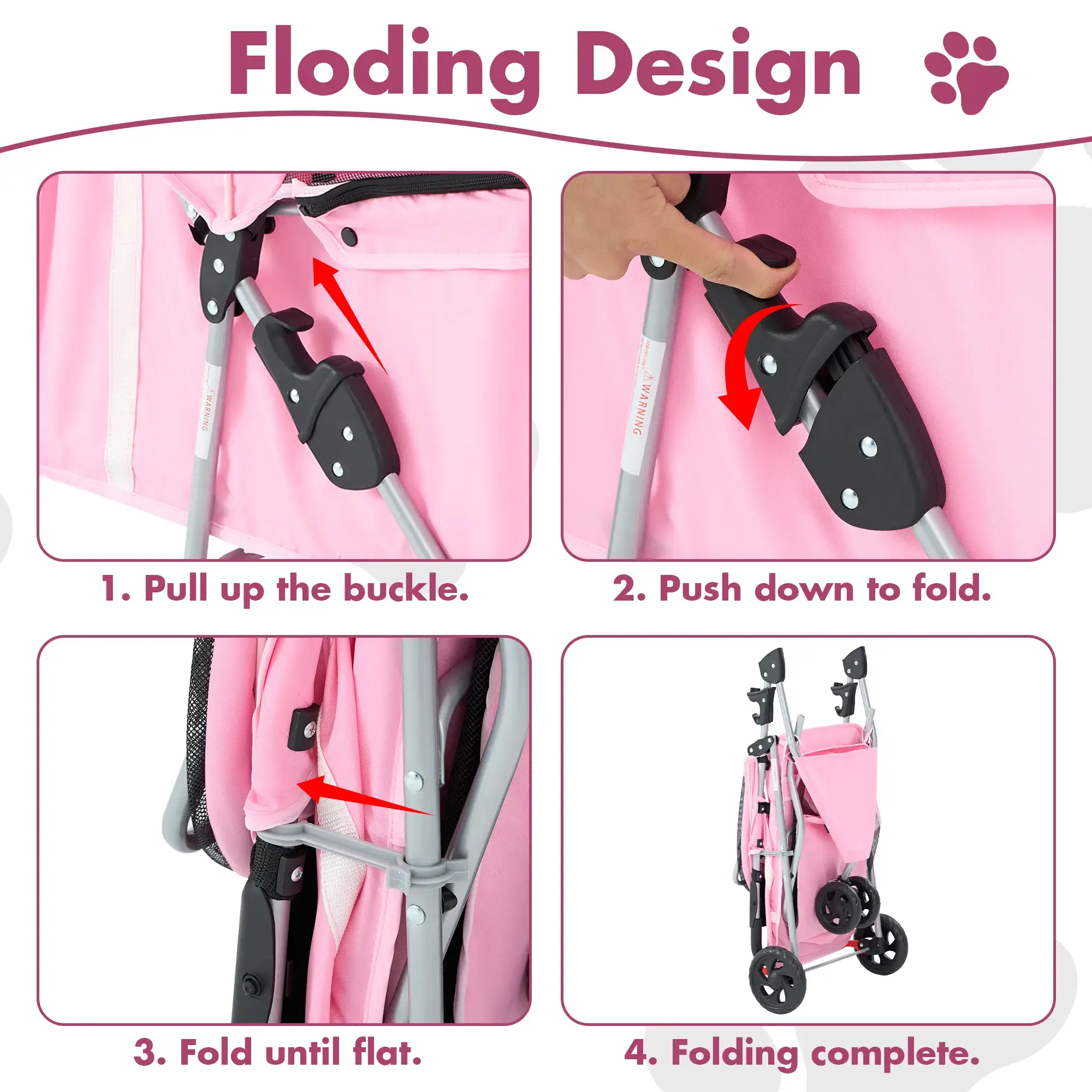 3 Wheels Pet Stroller Dog Jogging with Breathable Mesh Window, Large Storage Basket, Cup Holder, Blue